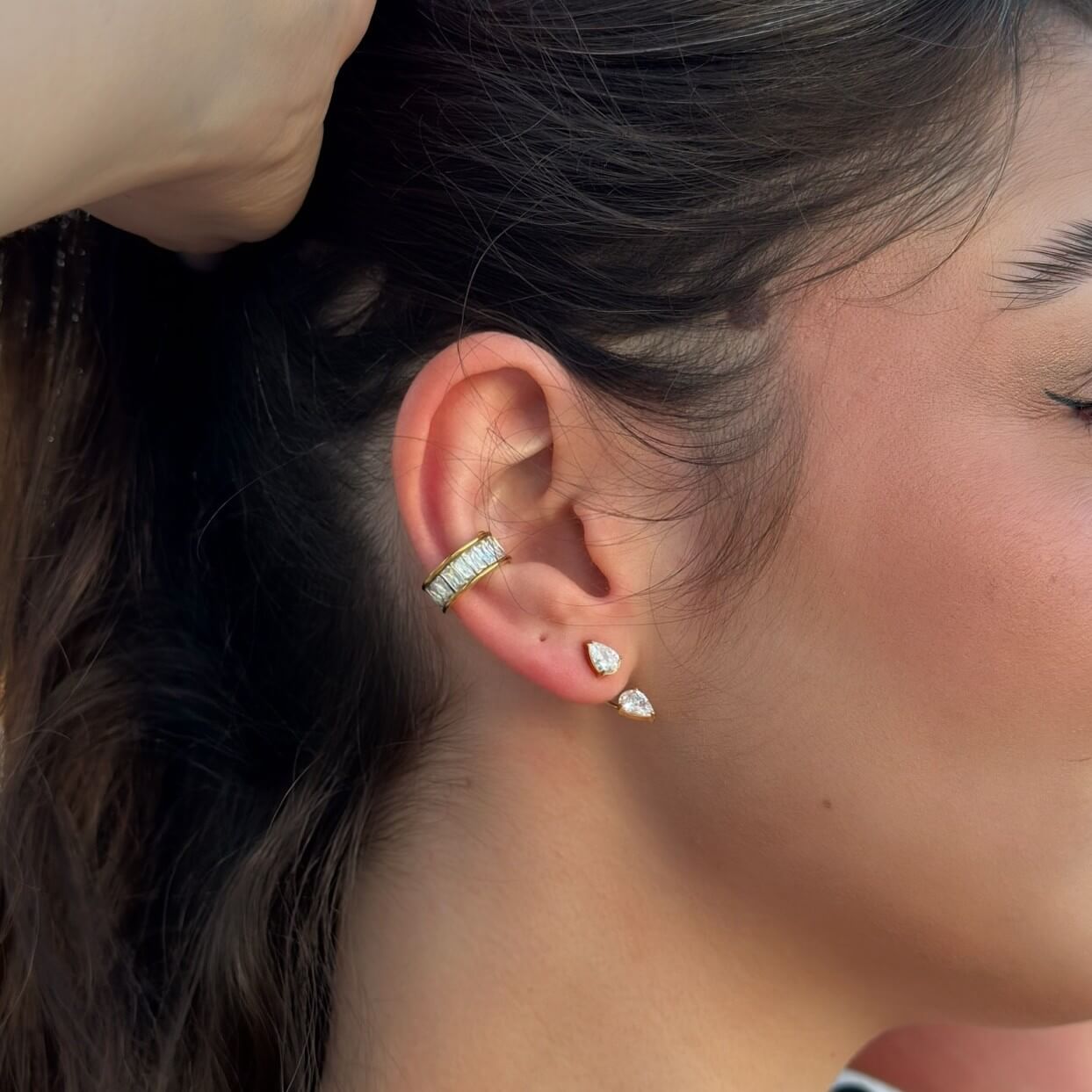 Teardrop Crystal Ear Jacket