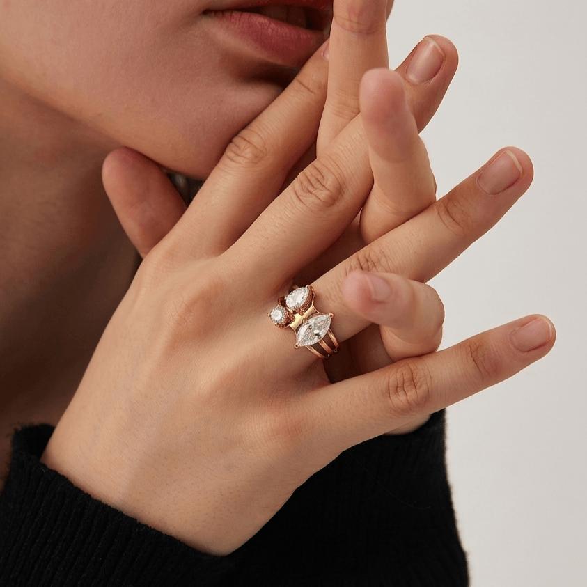 Toi et Moi Cluster Ring