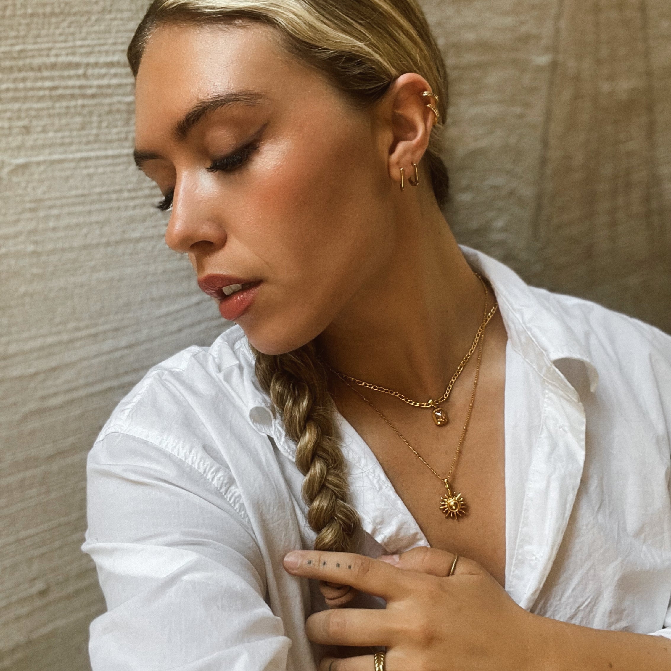 Champagner Edelstein Halskette