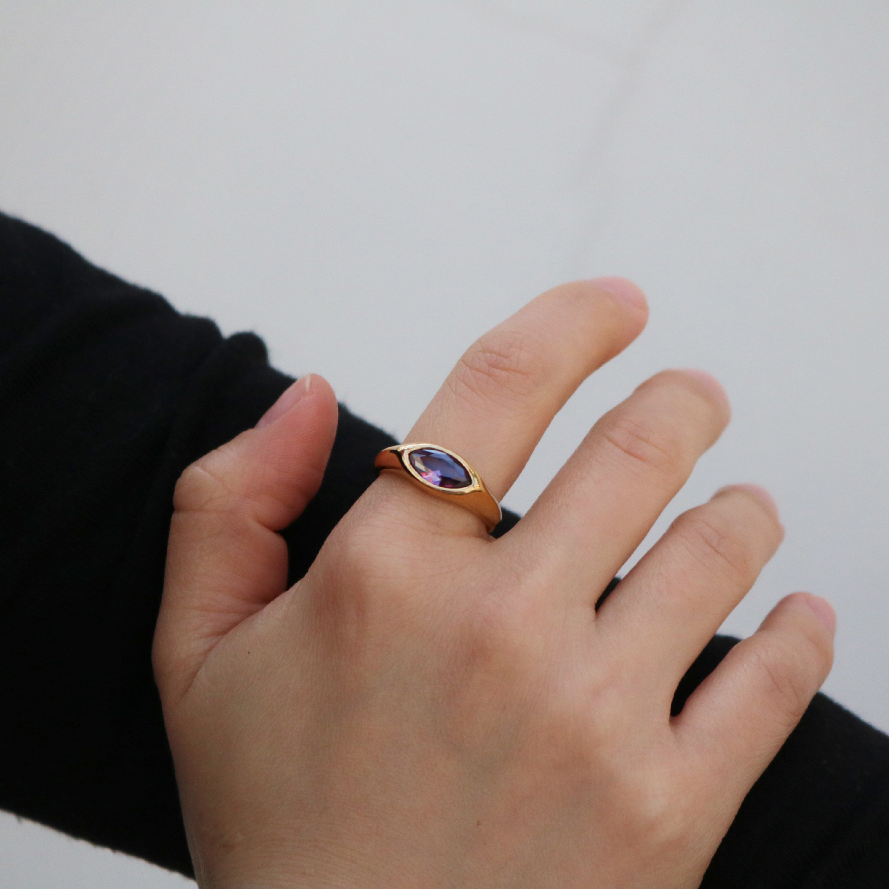 Meideya Jewelry Amythest Marquise Ring