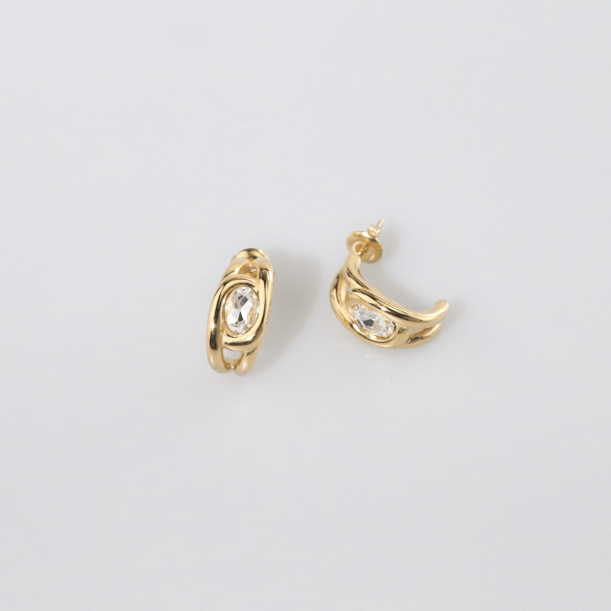 Aura CZ Huggie Earrings