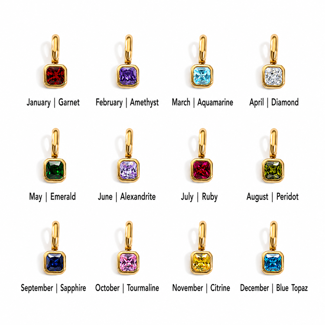 Initial and Birthstone Necklace