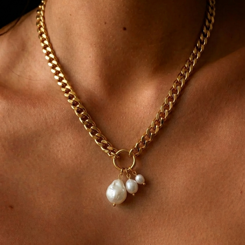Chunky Baroque Pearl Necklace2