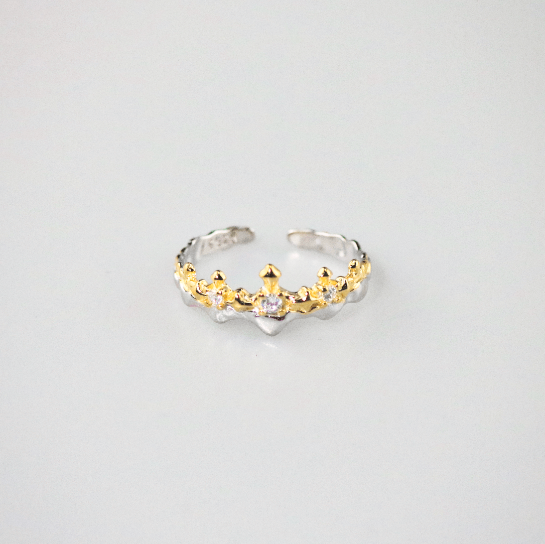 Meideya jewelry two-tone crown spark ring