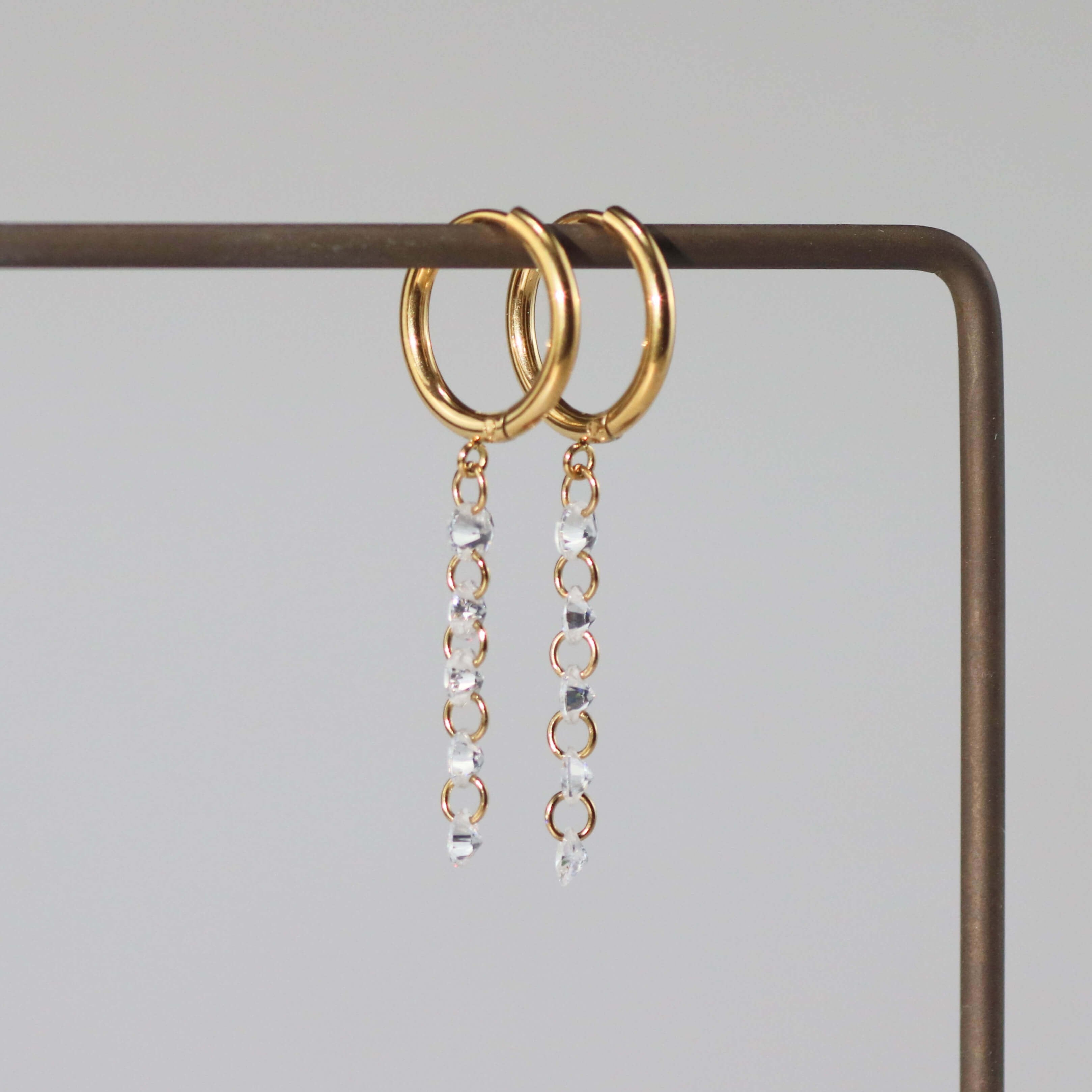 Crystal Drop Hoop Earrings- Mowry