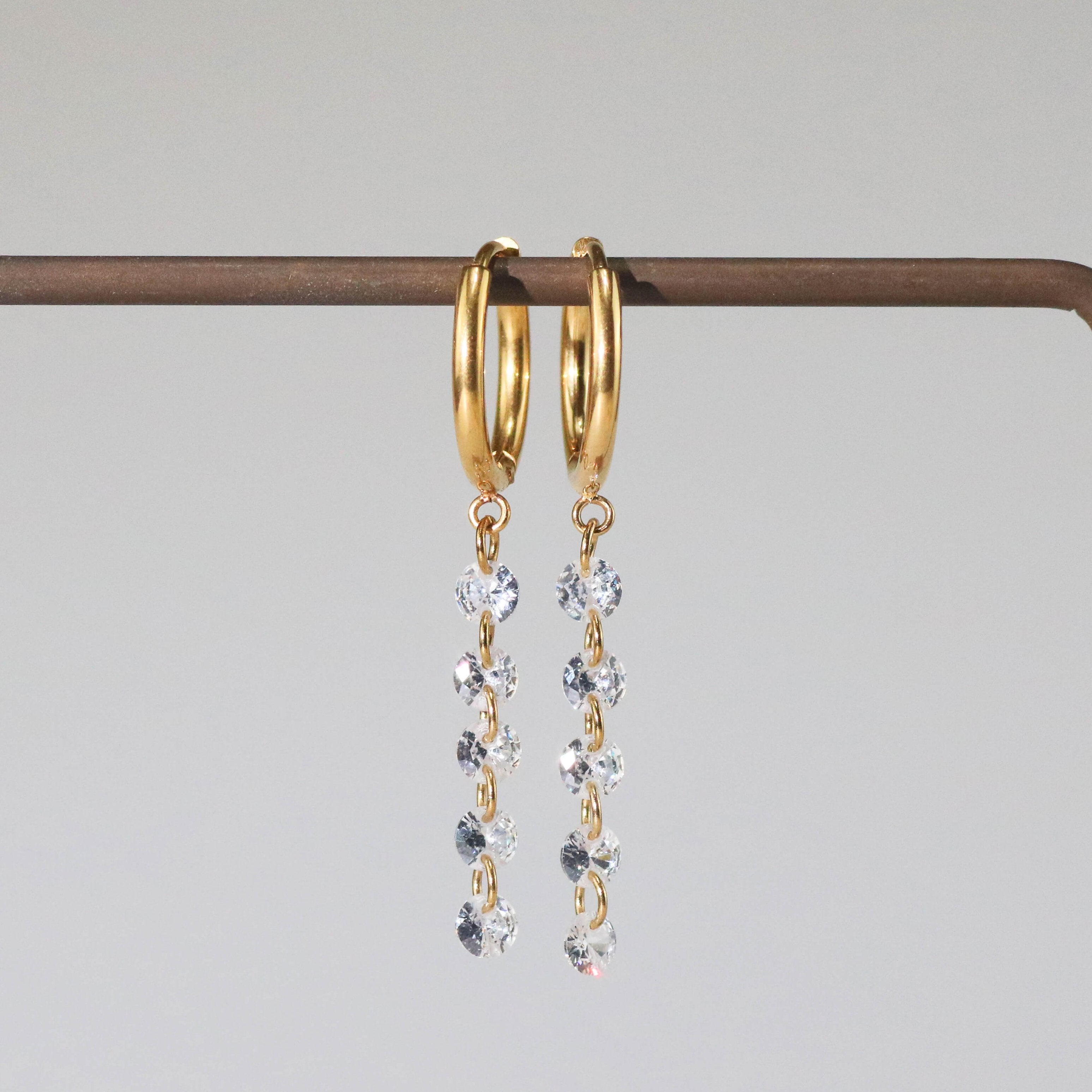 Meideya Jewelry Crystal chain drop earrings