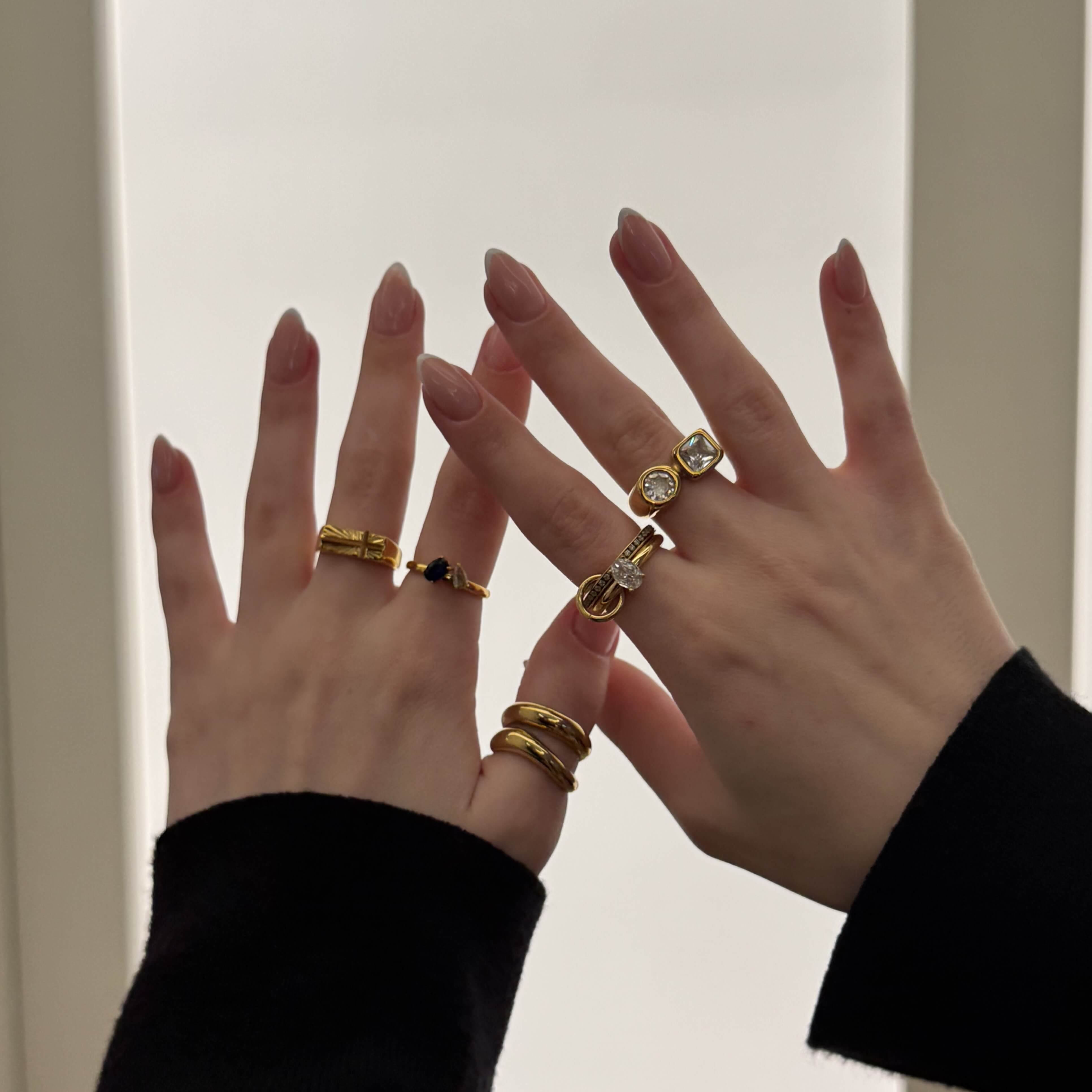 waterproof rings in gold plated stainless steel from Meideya jewelry