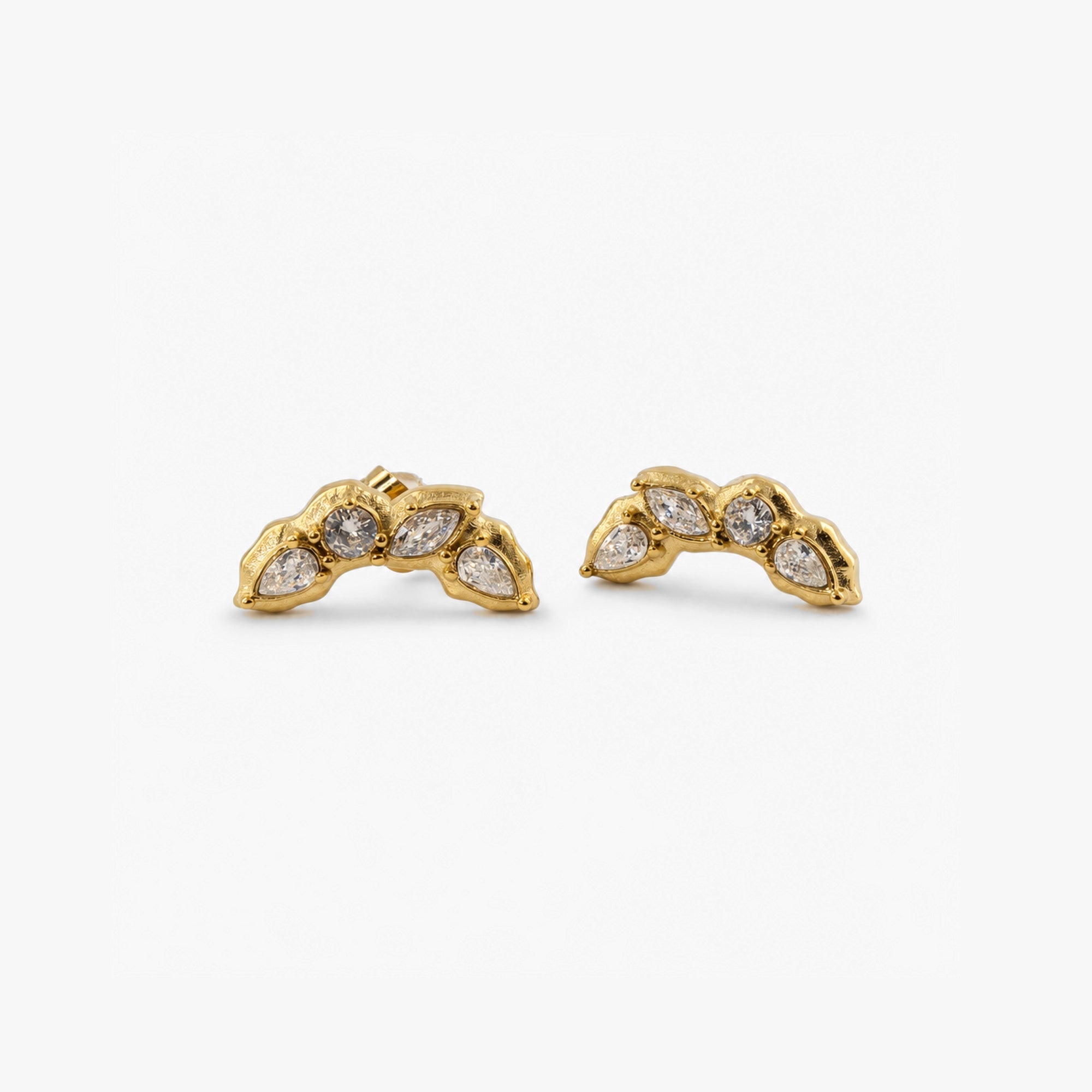 four cz stone stud earrings