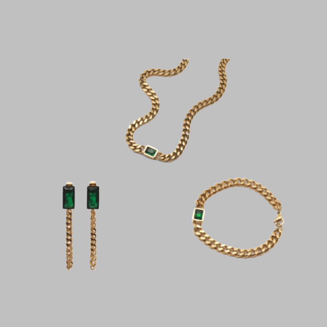Emerald Gem Jewelry Set