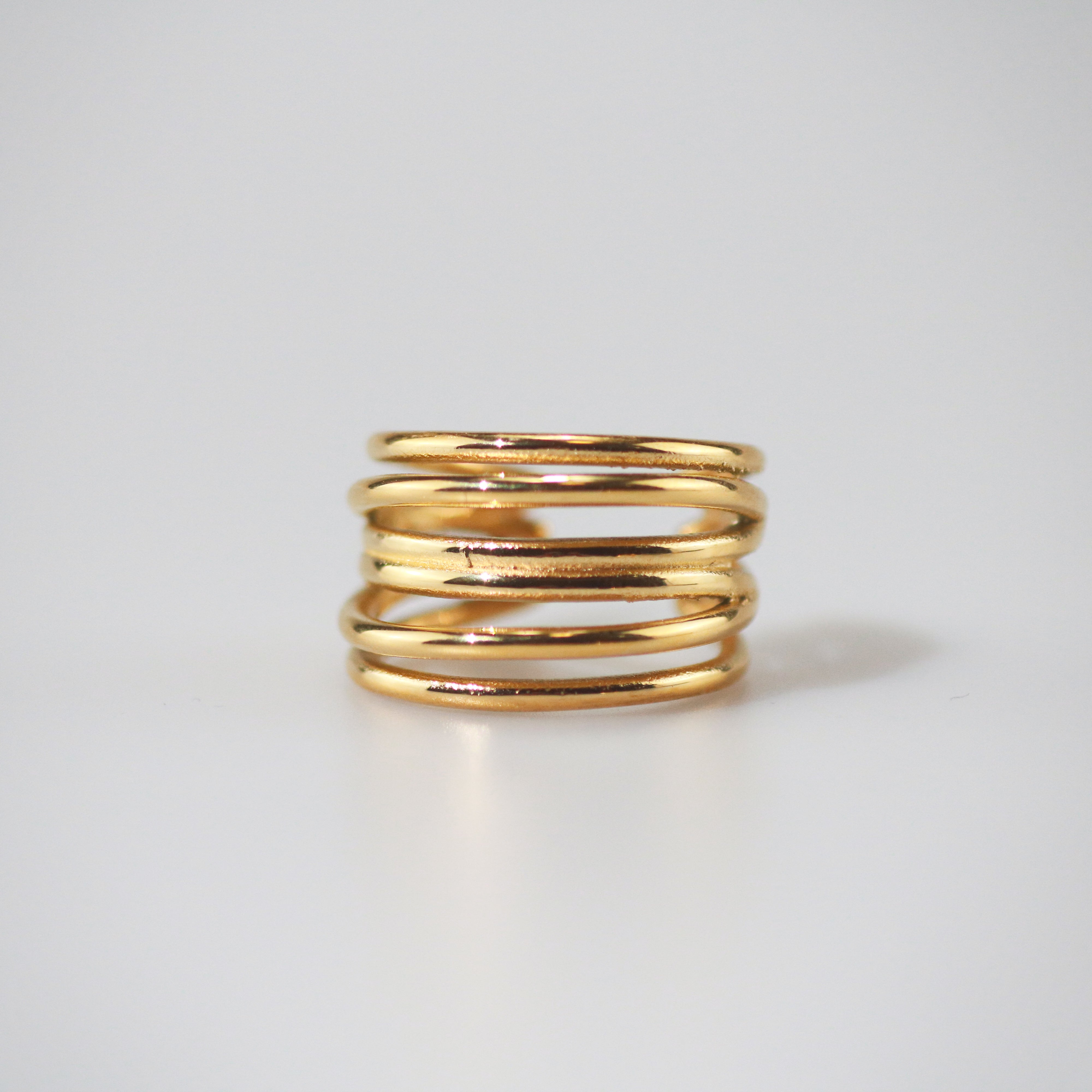 Meideya Jewelry Gold Multi Row Ring