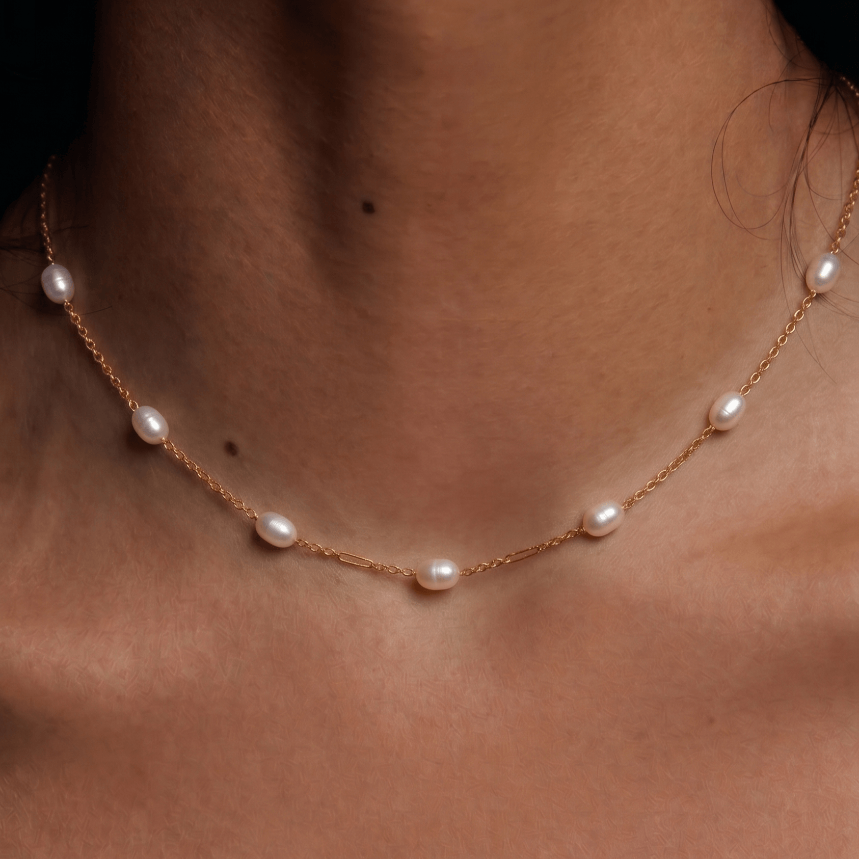 Freshwater Pearl Station Necklace