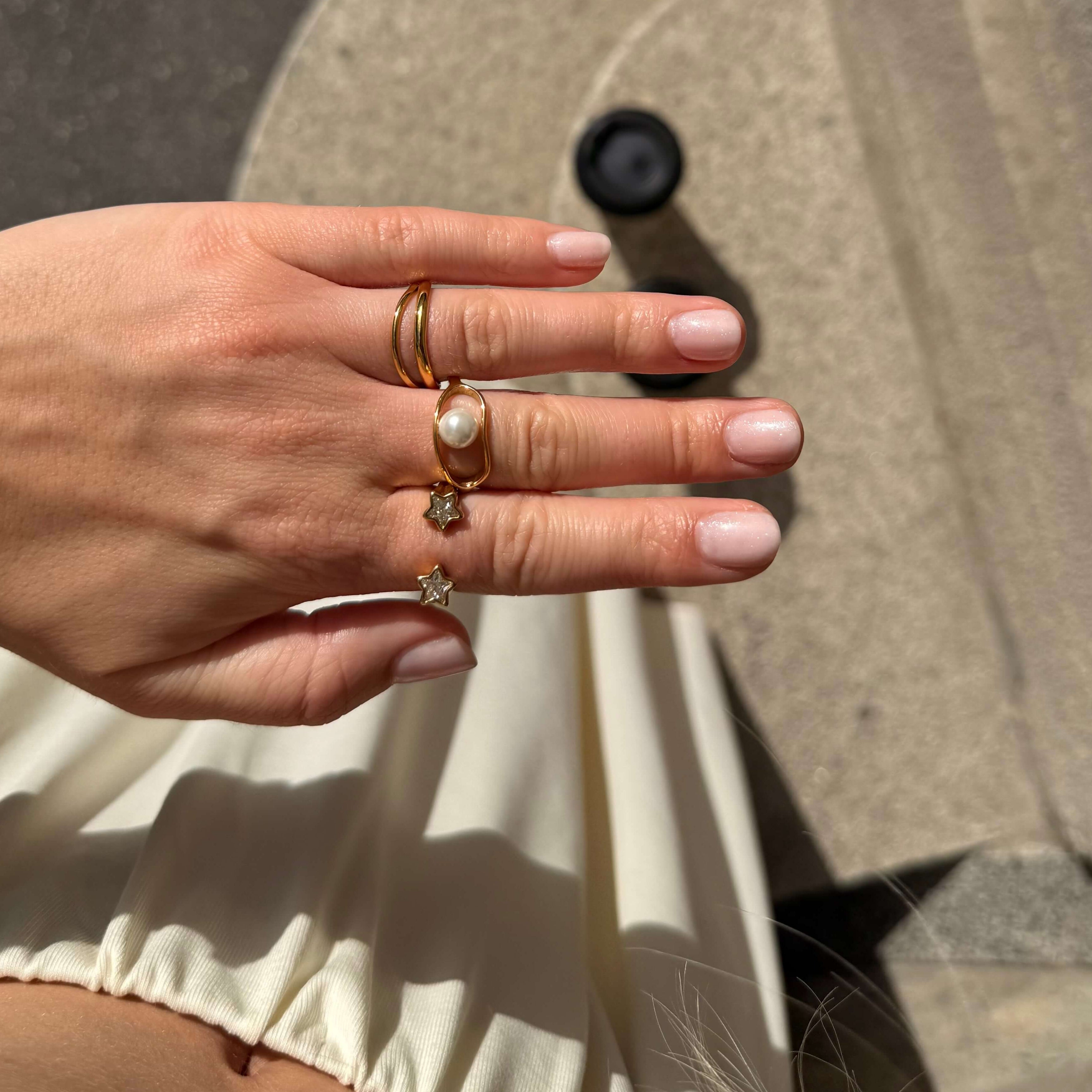 Crystal Double Star Ring