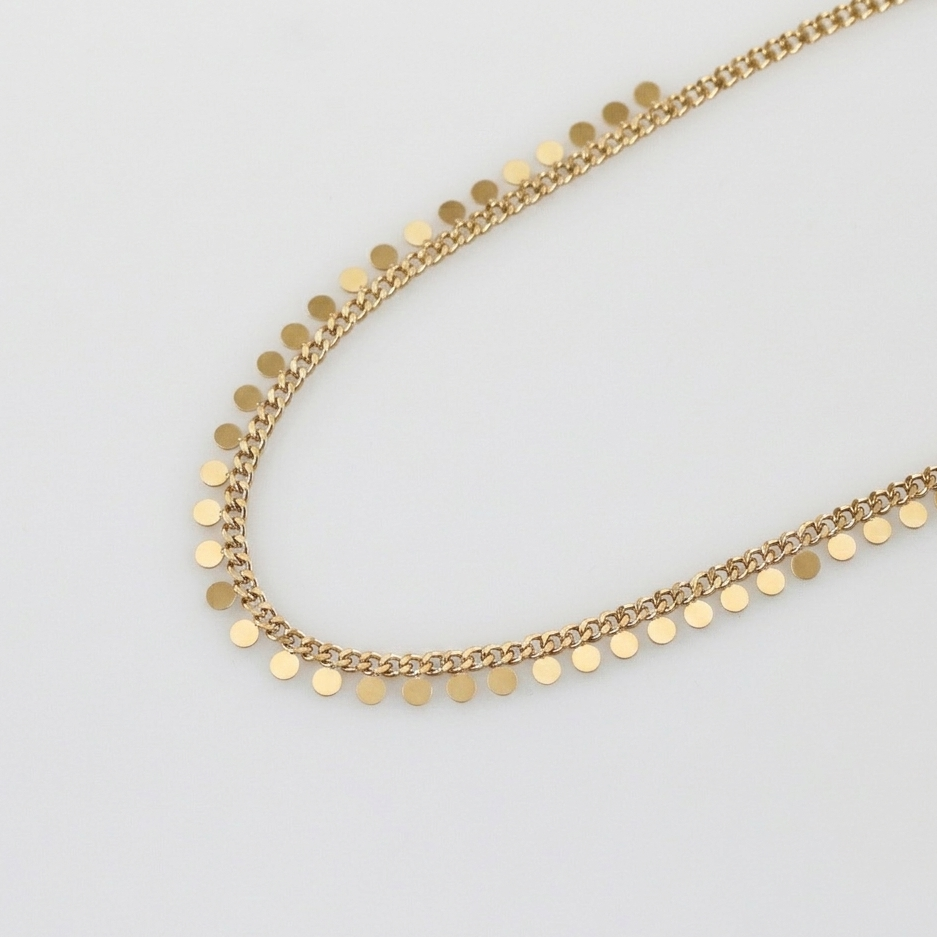 Gold Sequin Fringe-Necklace