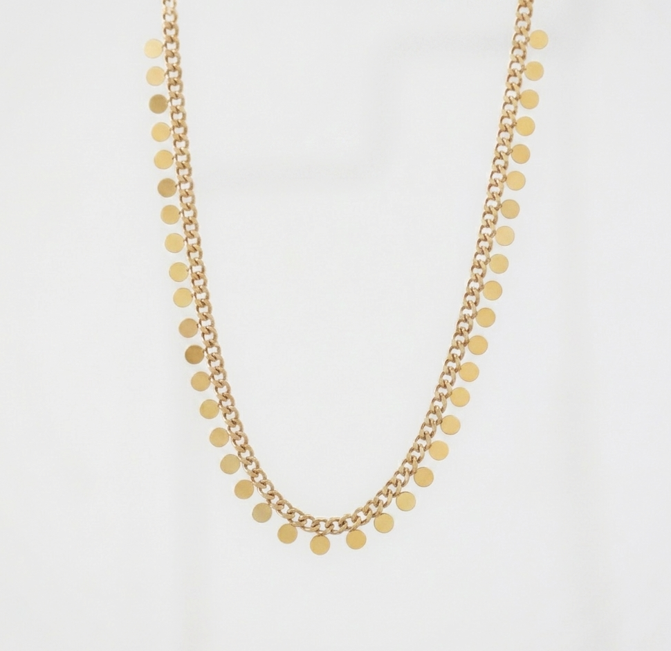 Gold Sequin Fringe Necklace