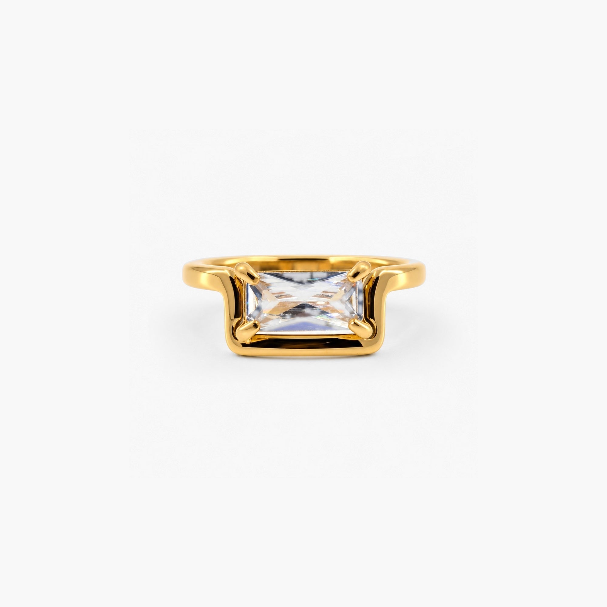 Half Frame Gem Ring