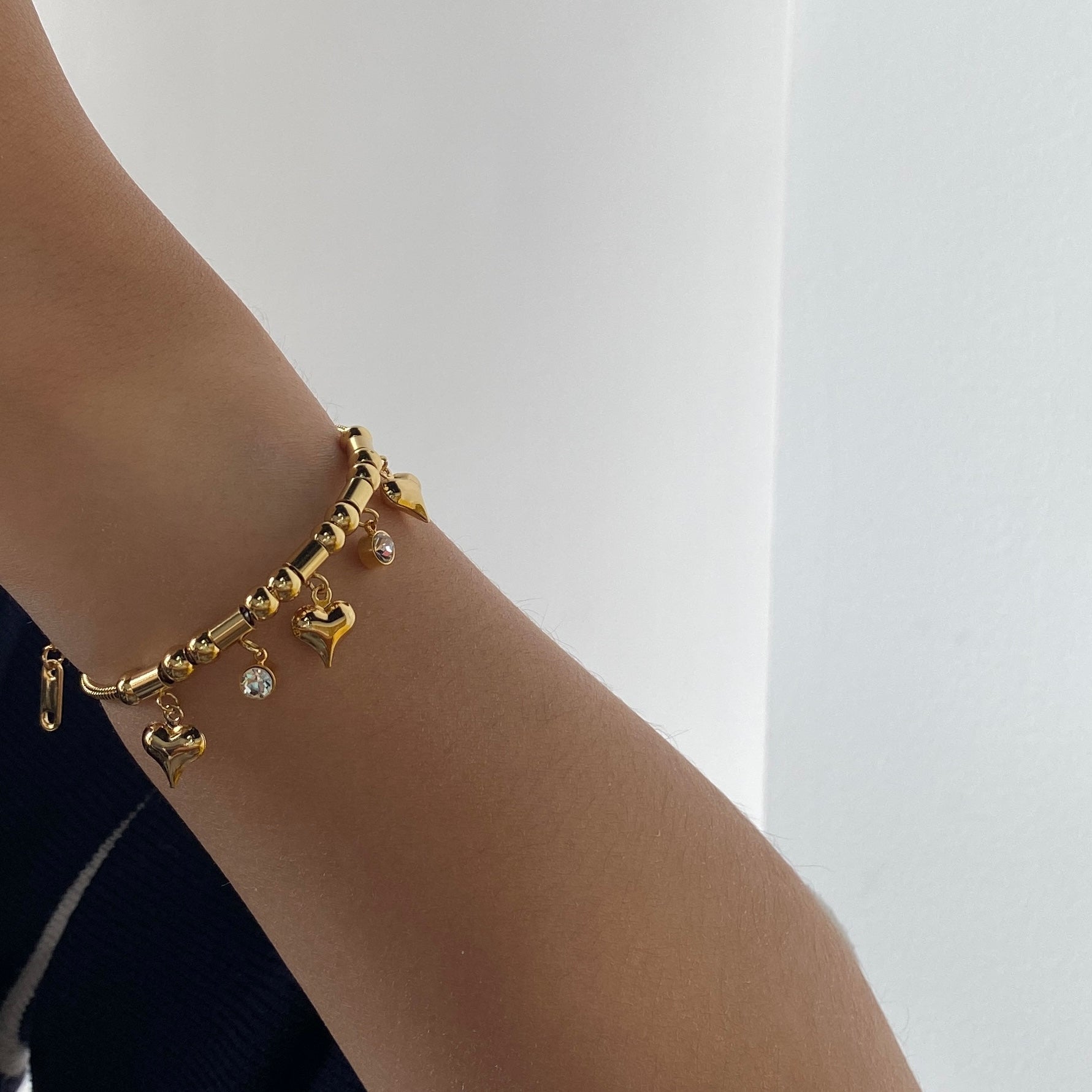 Triple Hearts Charm Bracelet