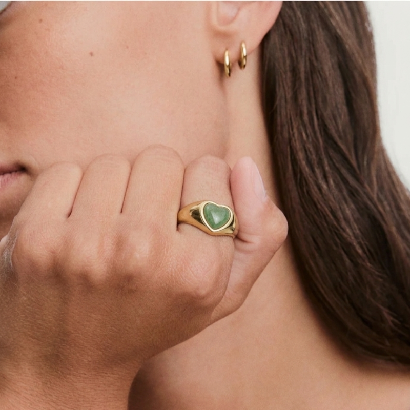 Jade -Heart Ring