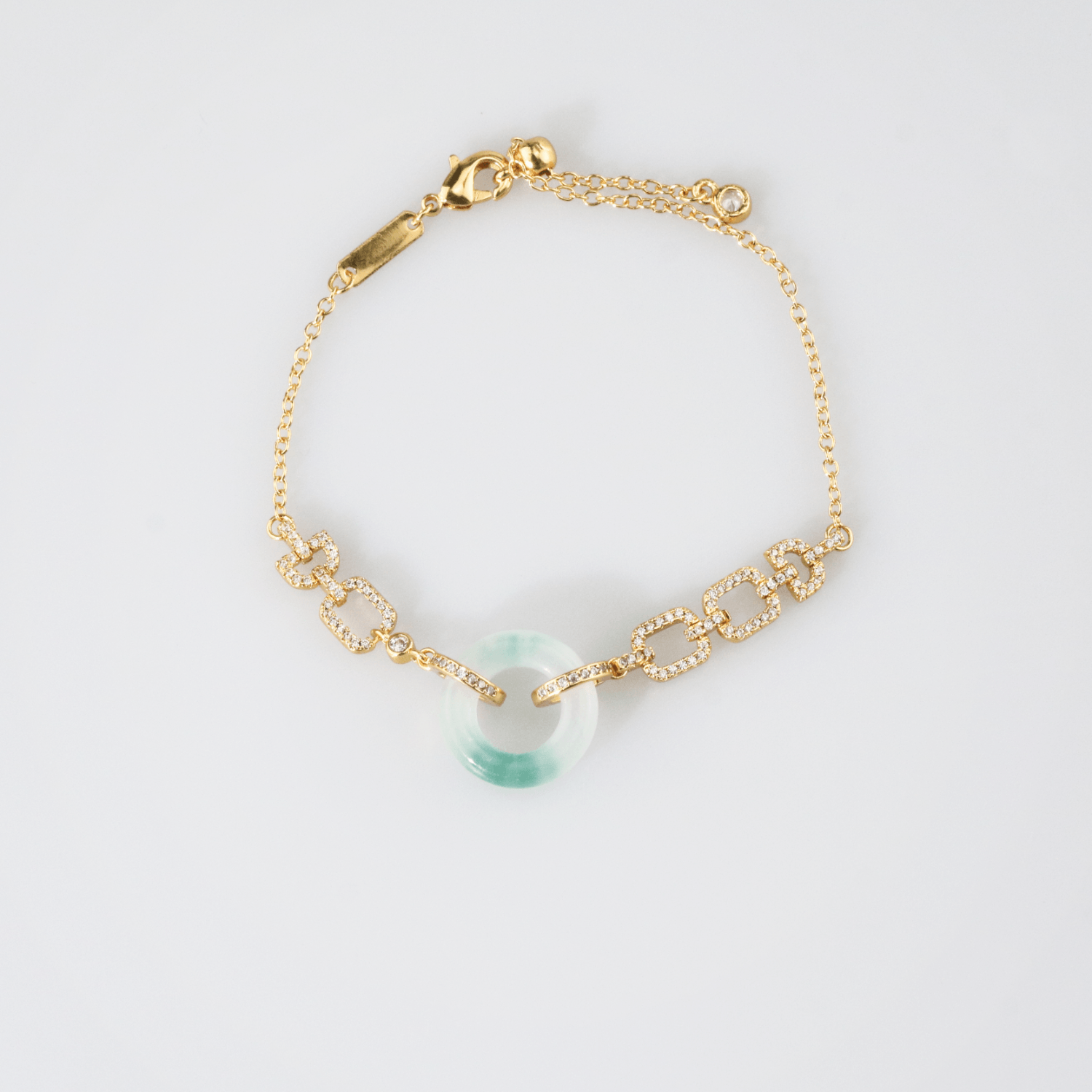 Jade Donut Pave Link Bracelet