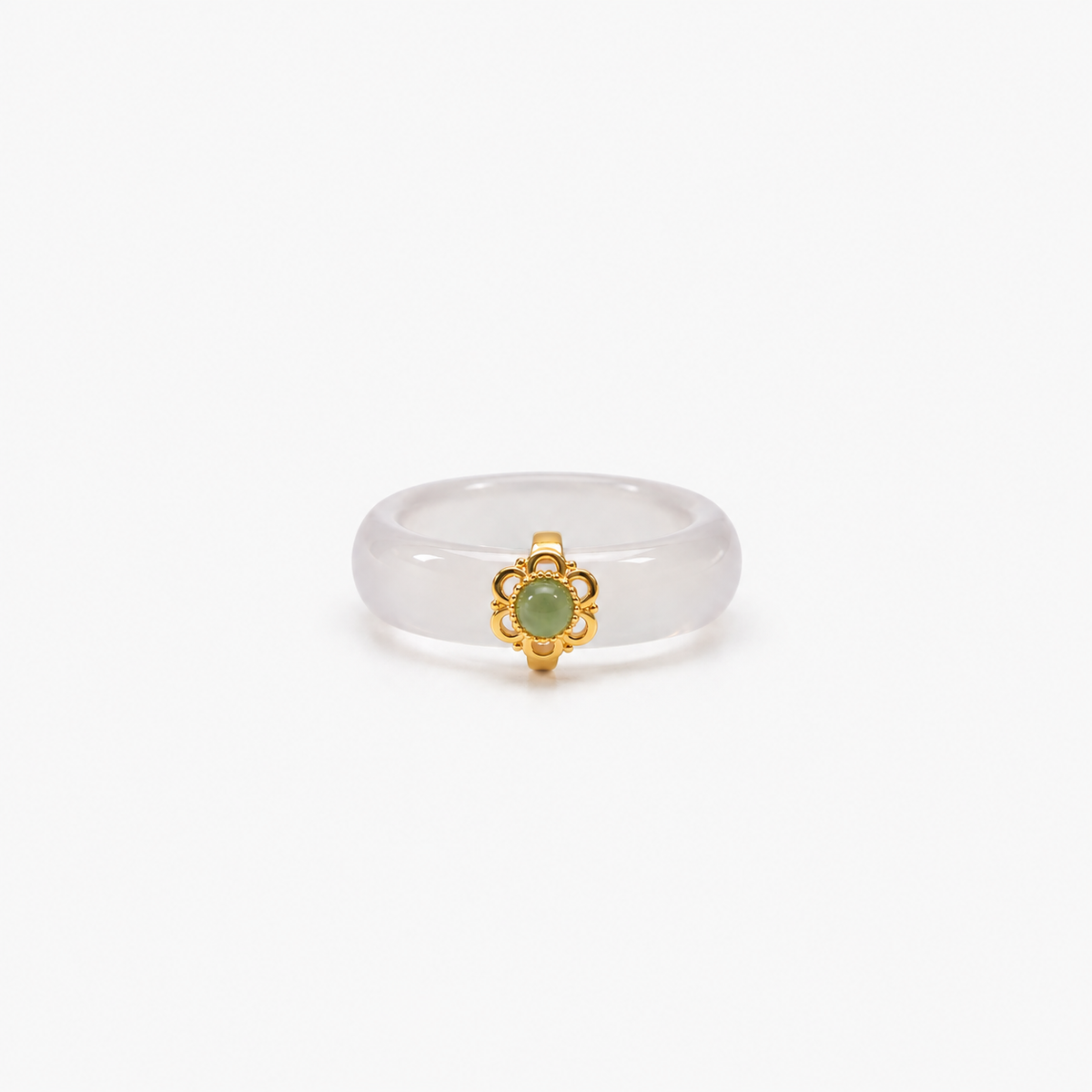 Lyla White Jade Band Ring