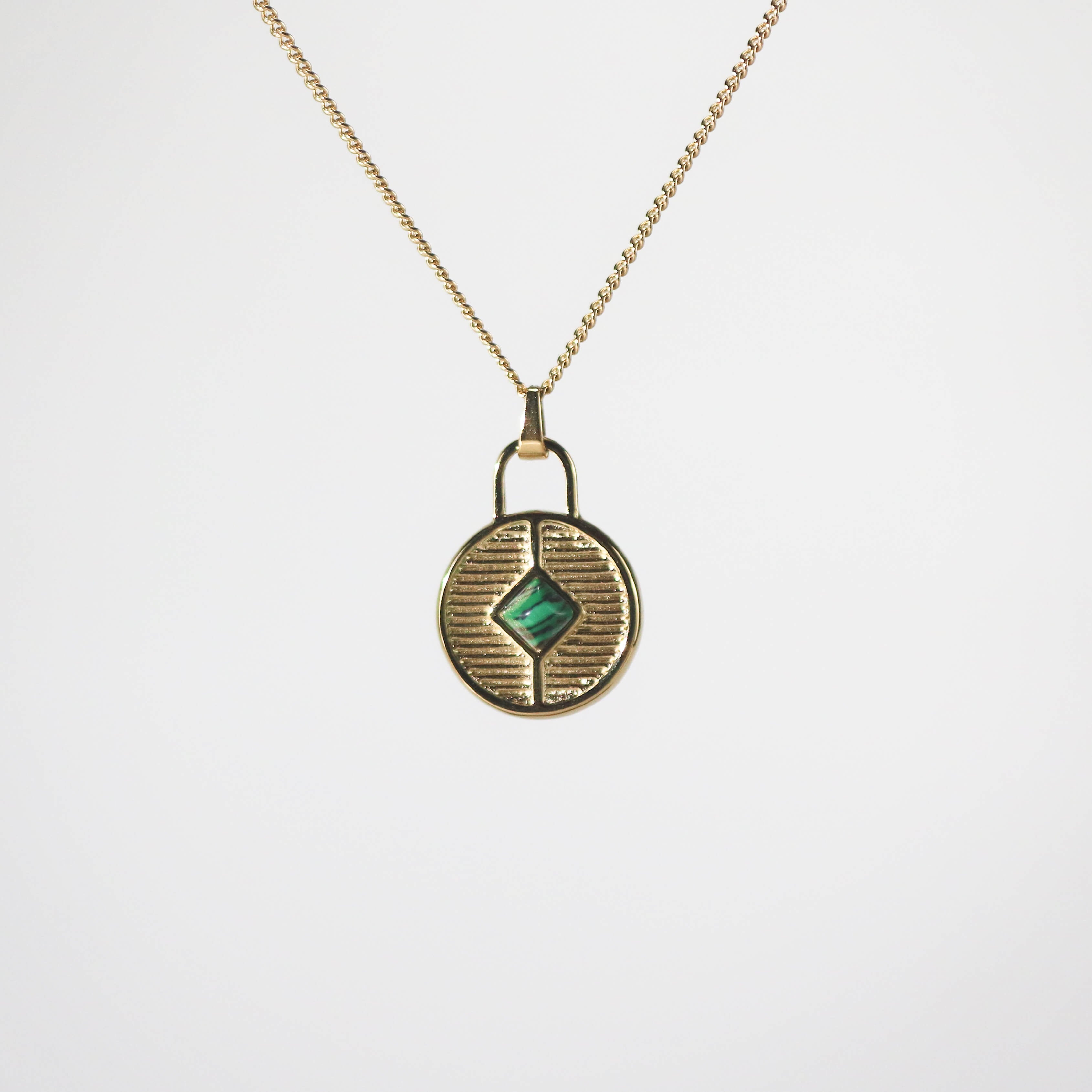 Meideya Jewelry Malachite Medallion Pendant necklace