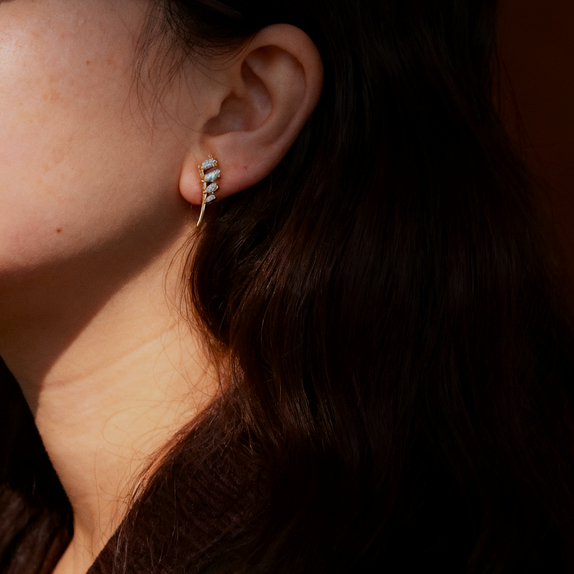 Marquise Cluster Ear Climbers