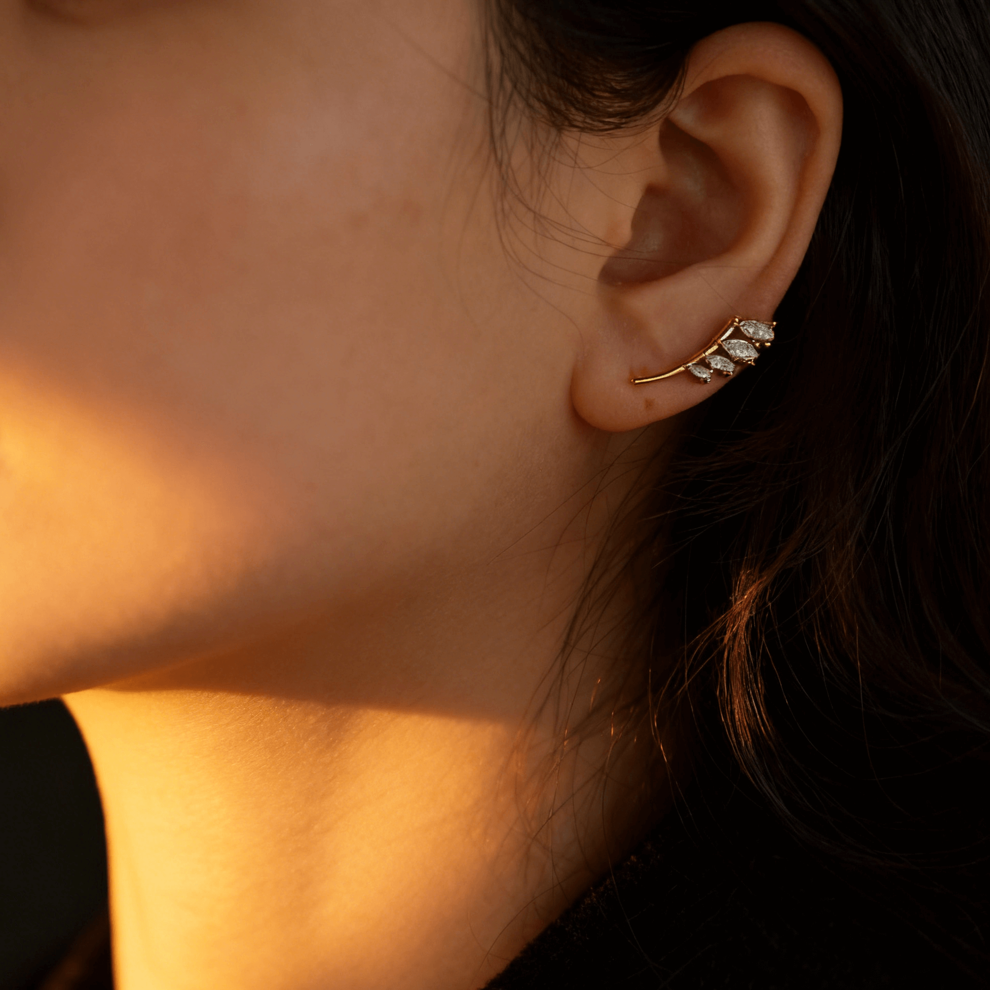 Marquise Cluster Ear Climbers