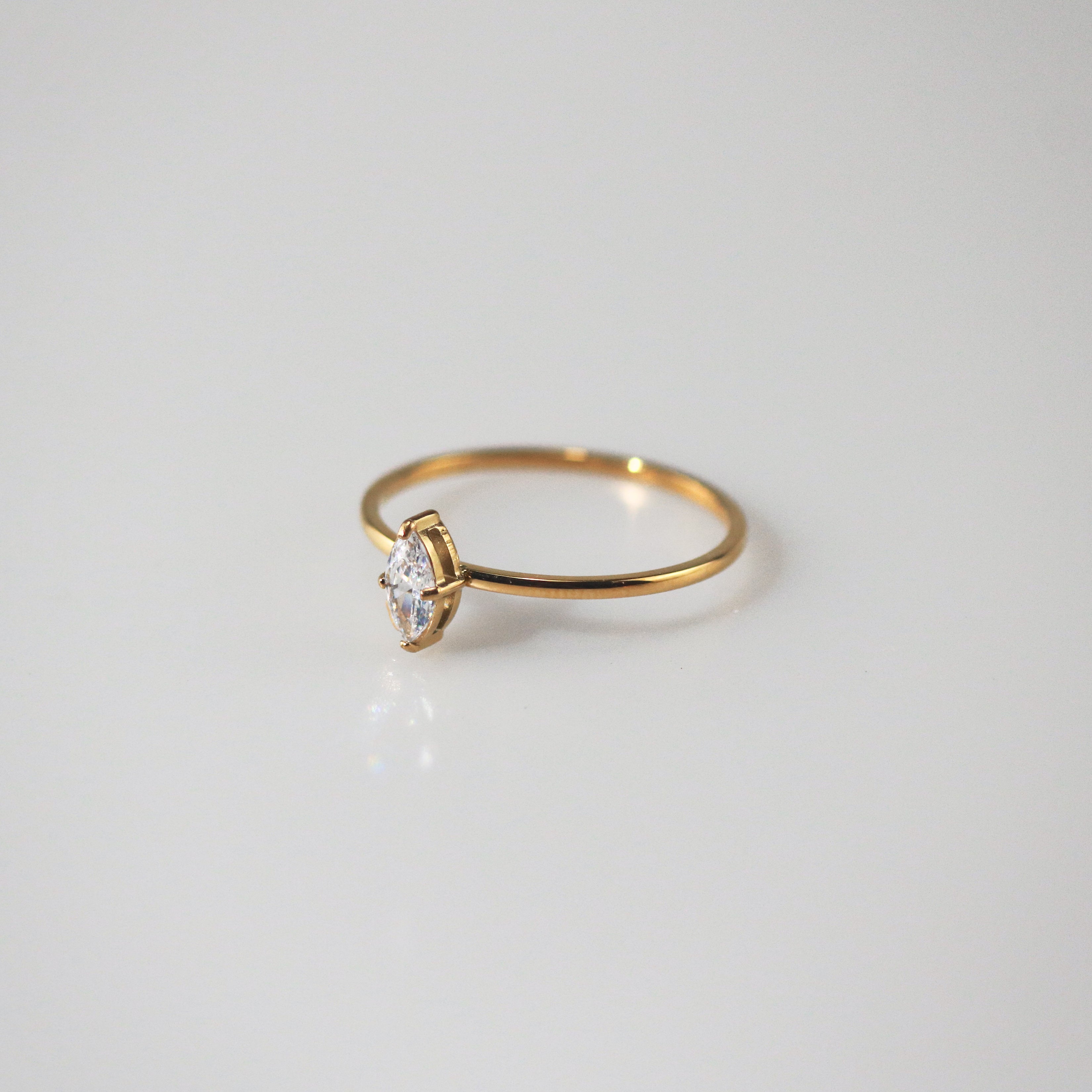 Meideya Jewelry Marquise Cut Solitaire Ring