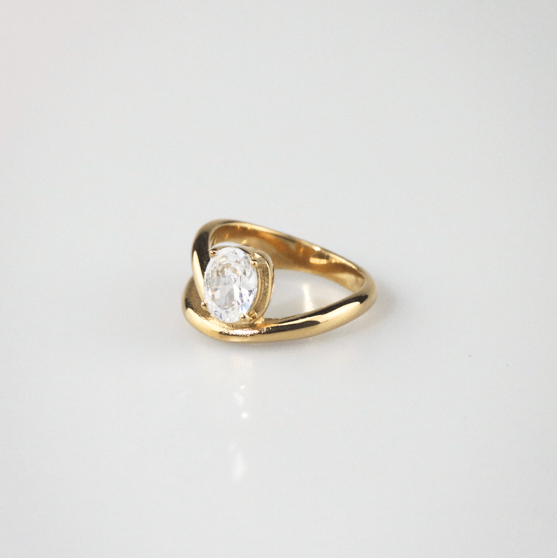 Meideya jewelry Solitaire Unite Curve Ring