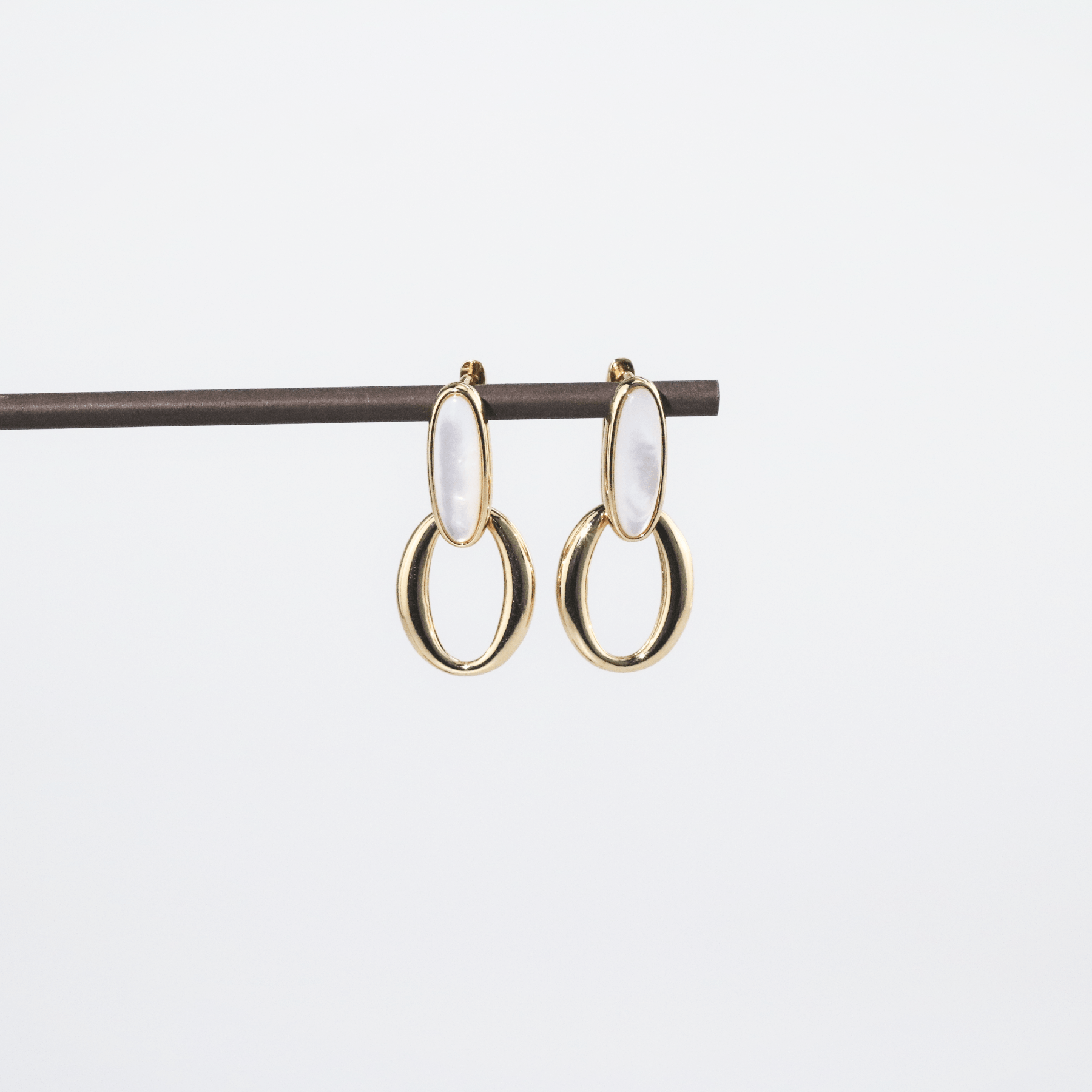 Nerida Mother of Pearl Hoop Earrings