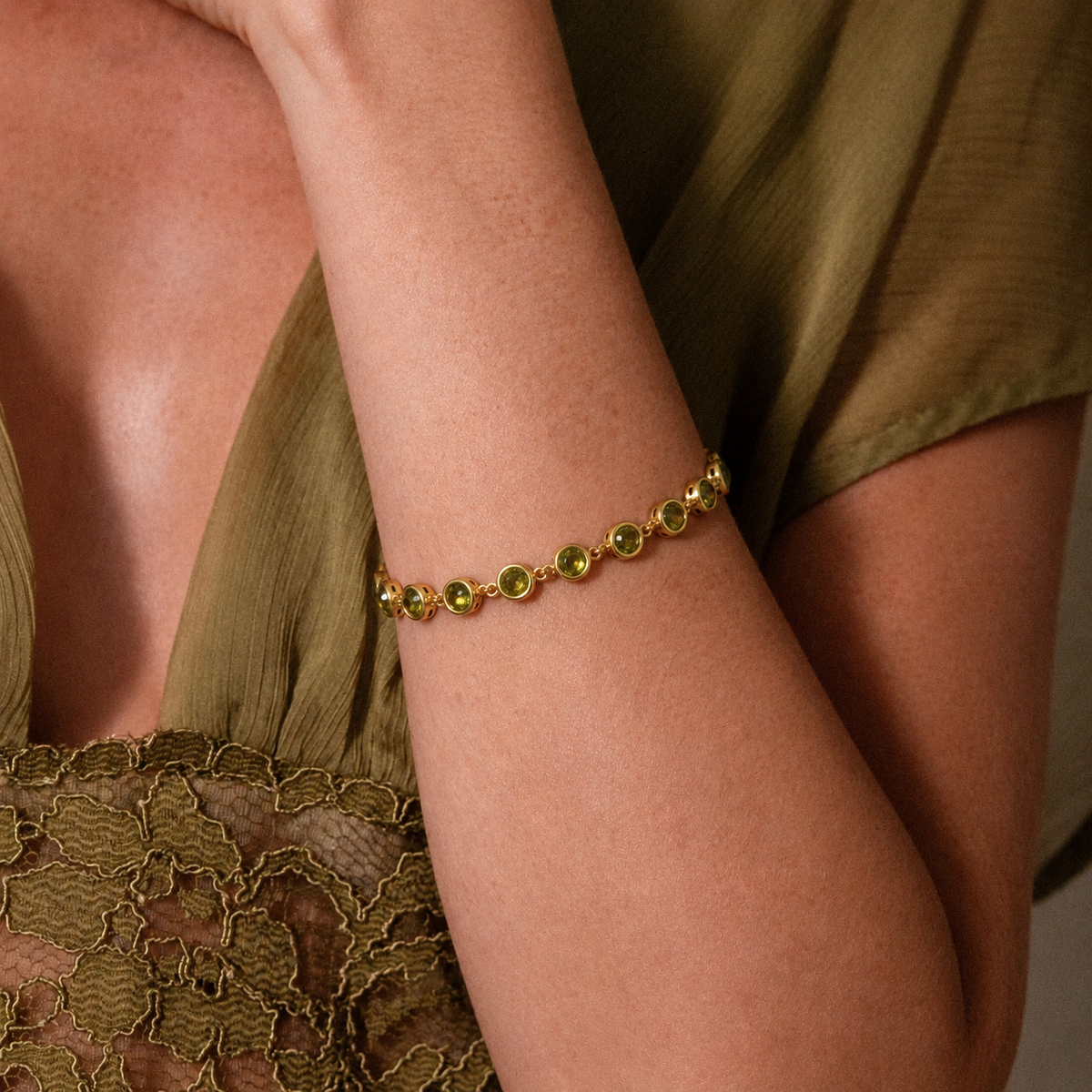 Olive Tennis Bracelet 2
