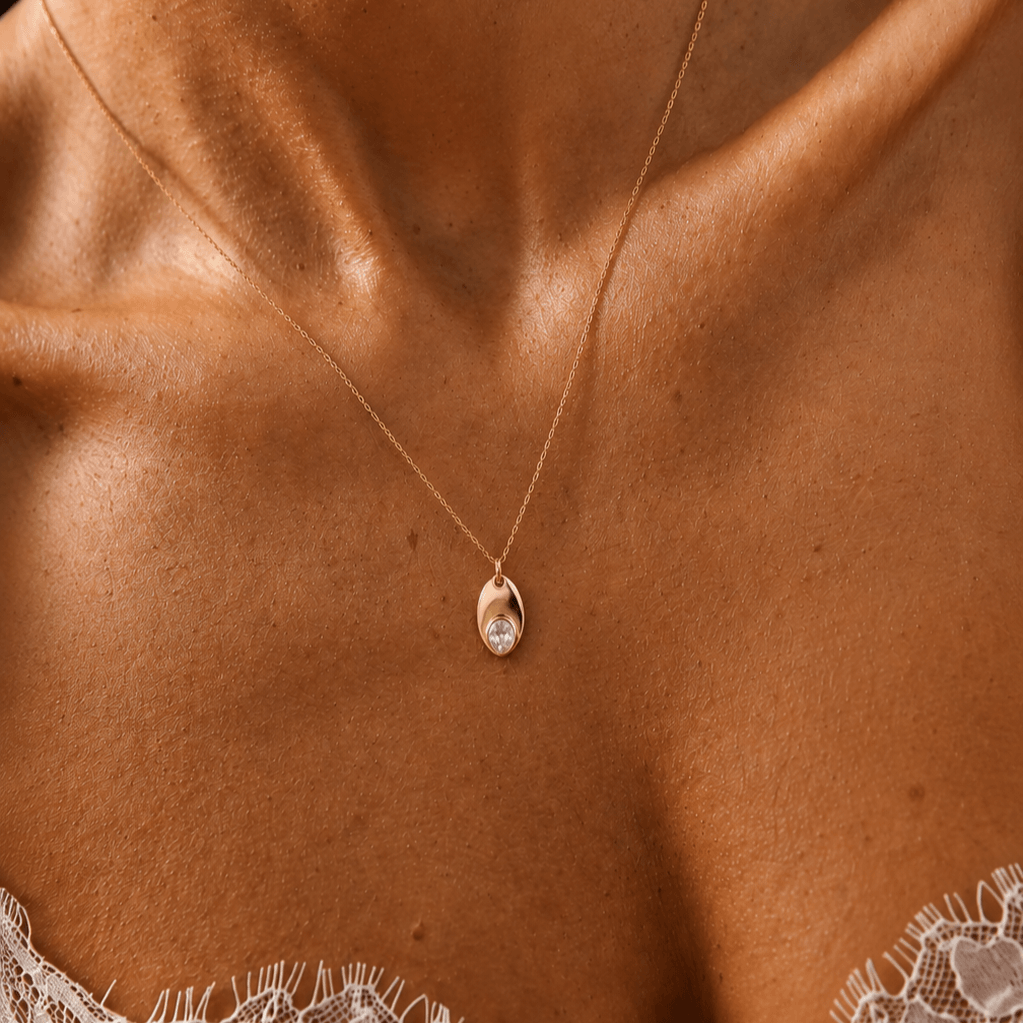 Oval Solitaire Necklace