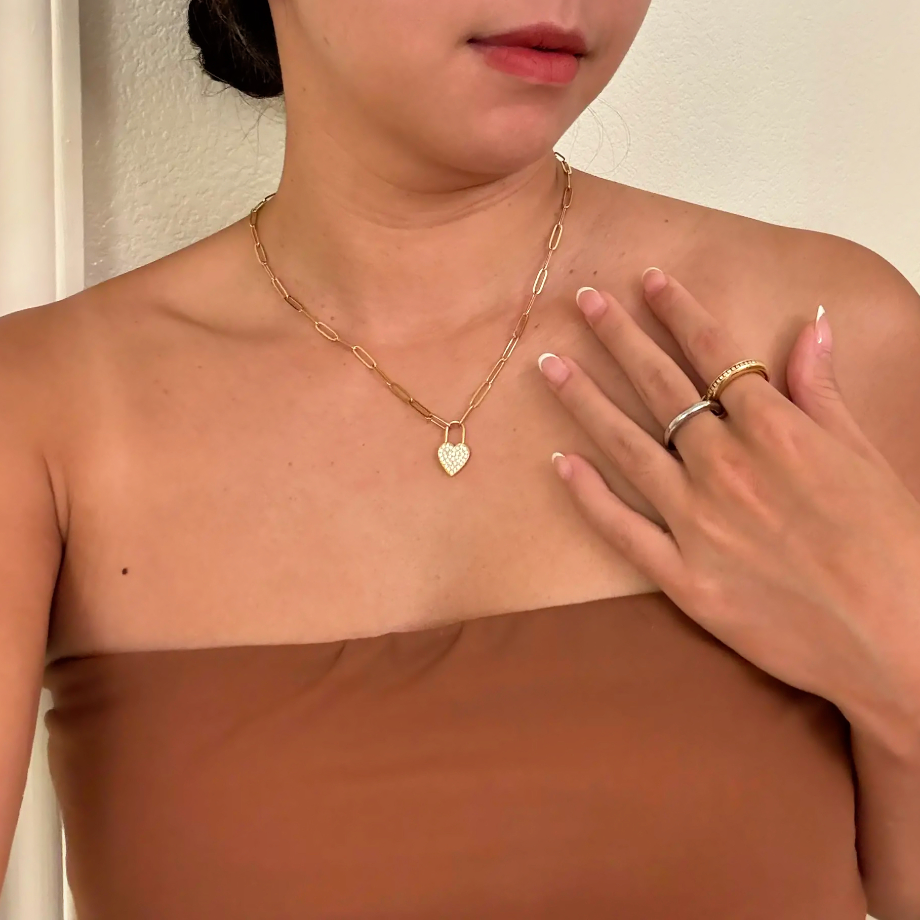 Pave Heartlock Necklace