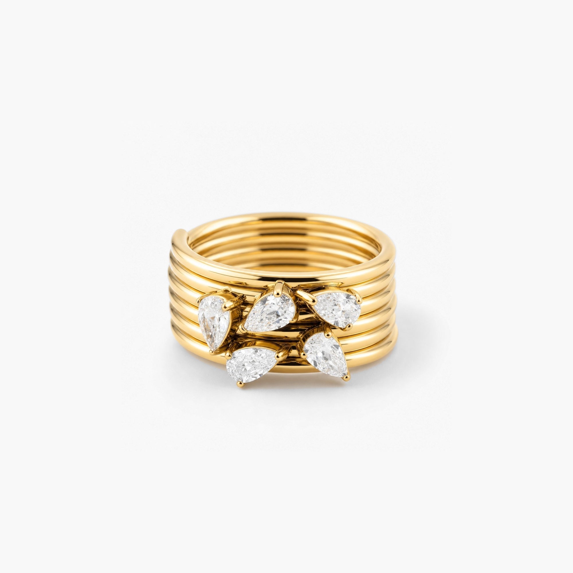 Pear Cluster Ring Gold