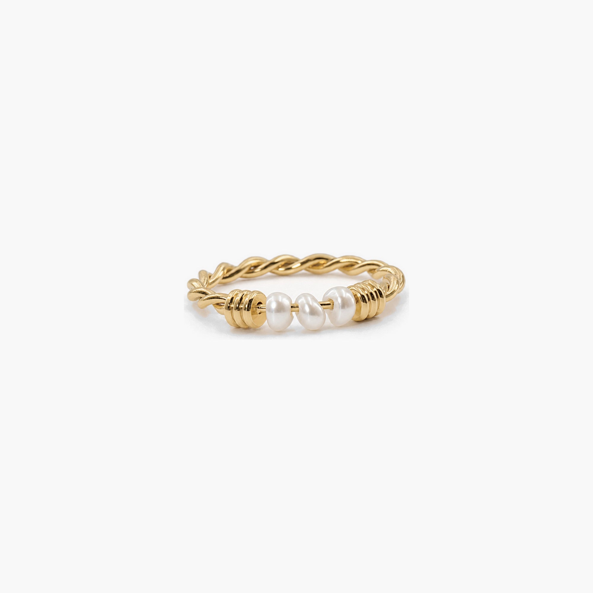 Gold pearl fidget ring