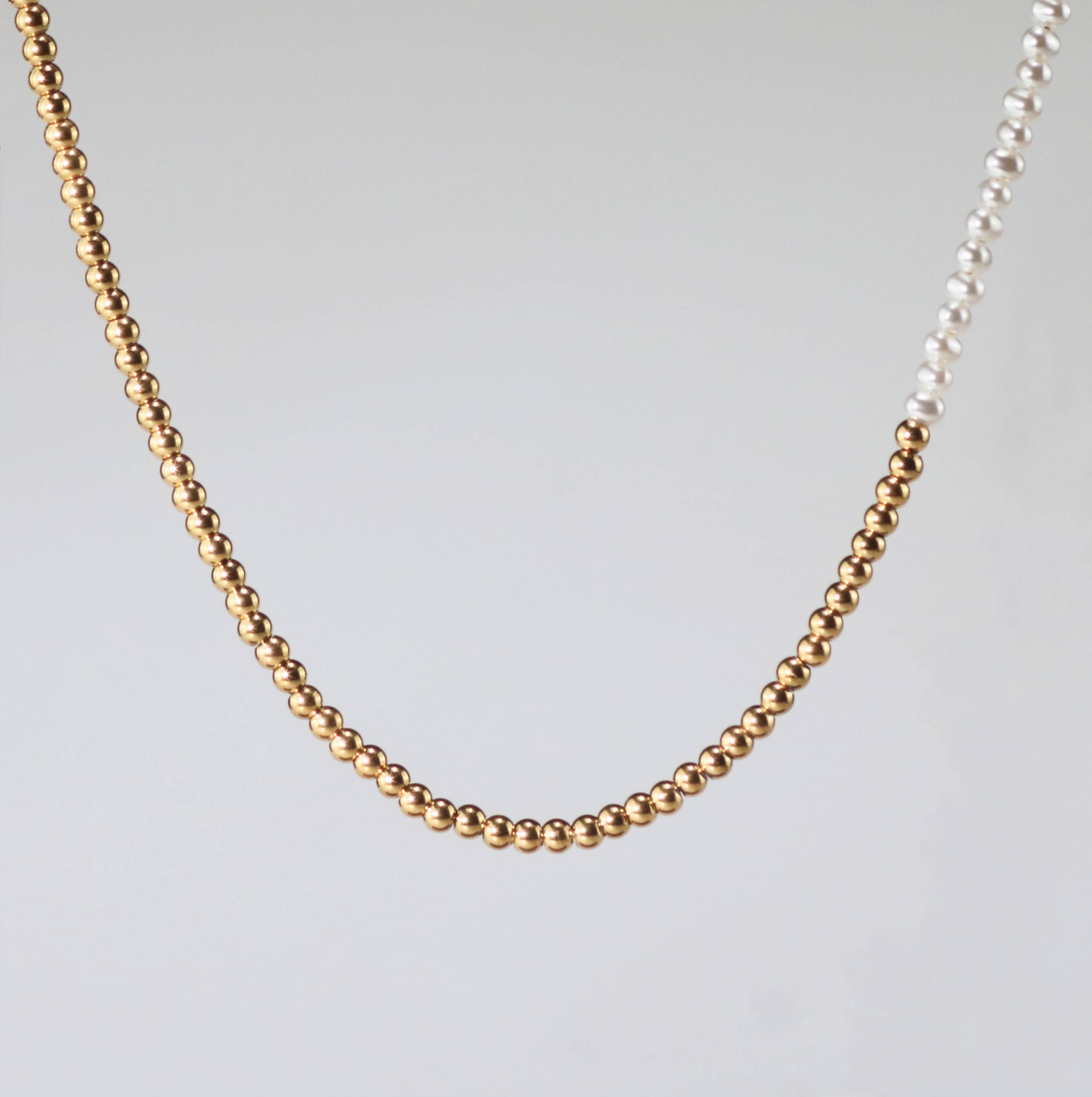 Pearl and Gold Bead Necklace