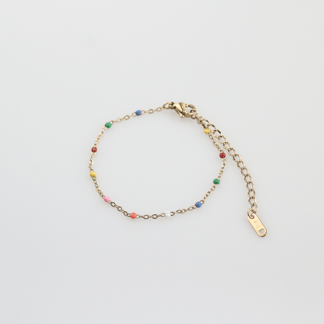 Rainbow Bead Chain Bracelet
