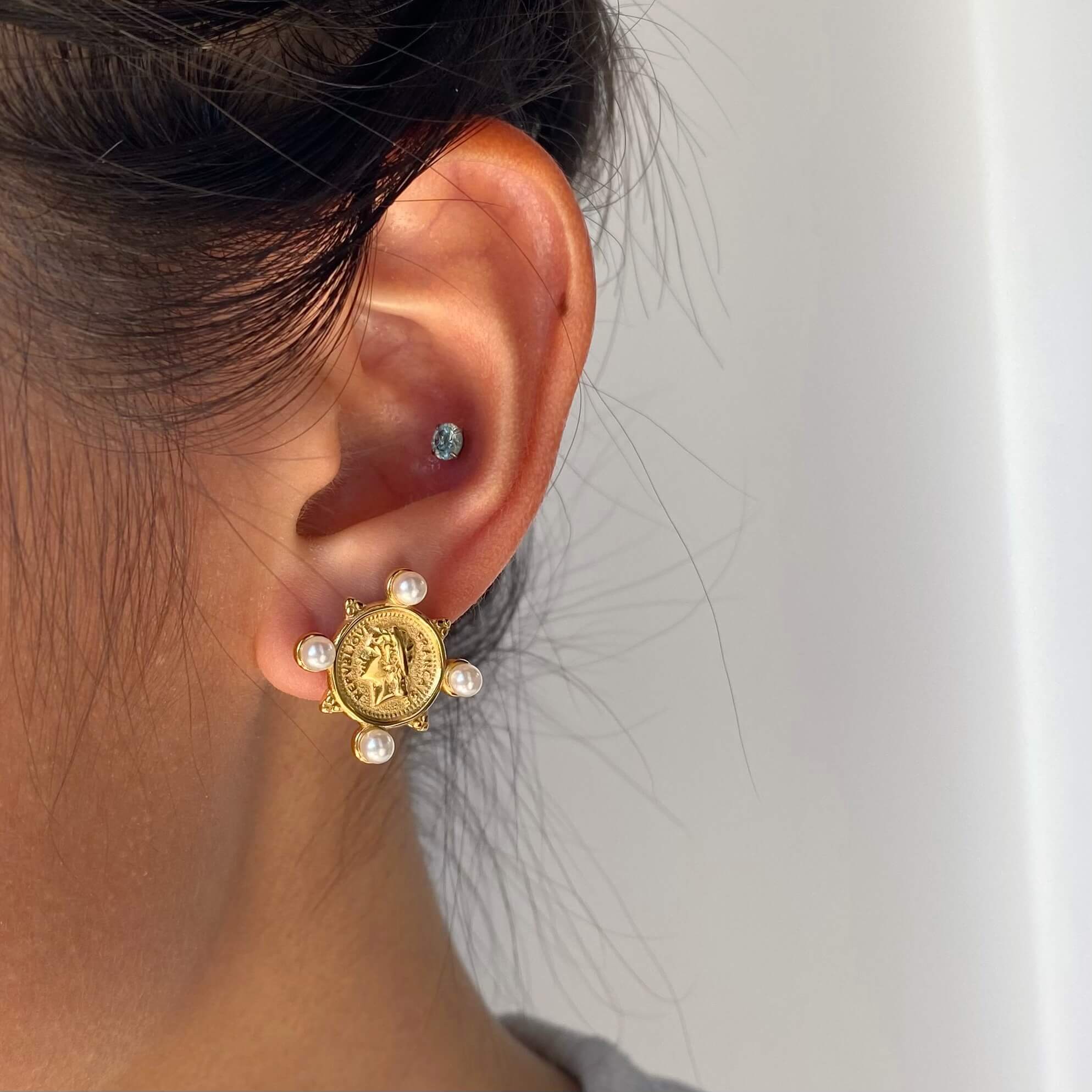 Royal Medallion Stud Earrings