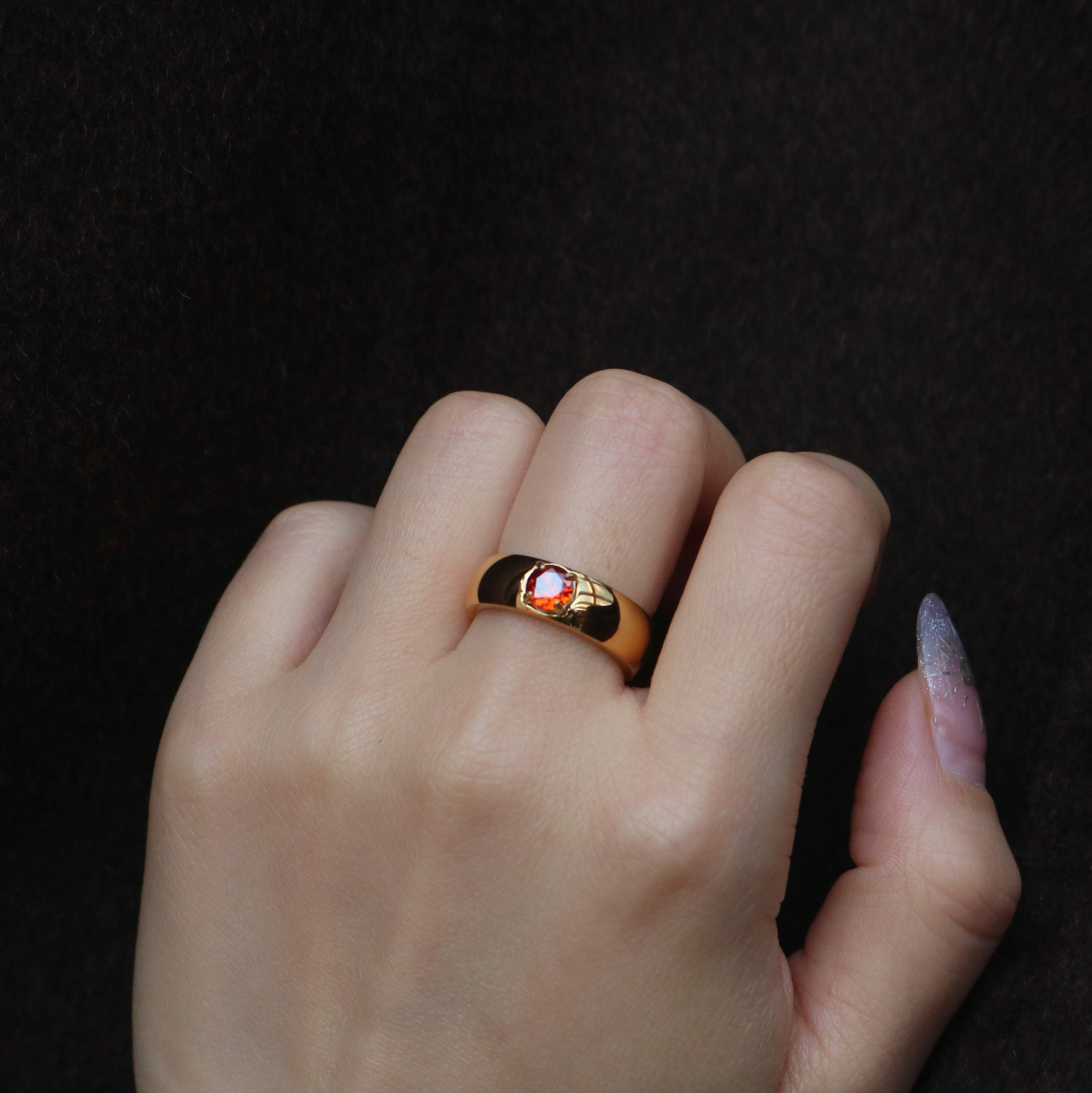 Meideya Jewelry Ruby Solitaire Ring