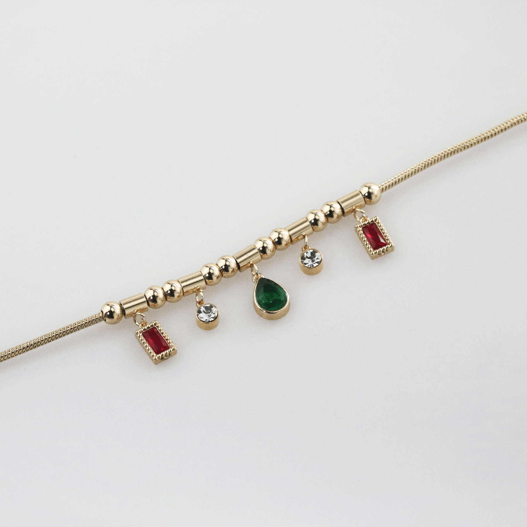 Ruby and Emerald Charm-Bracelet
