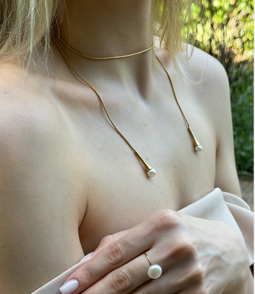 Allie Pearl Wrap Necklace
