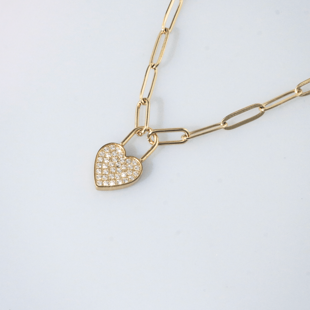 Pave Heartlock Necklace