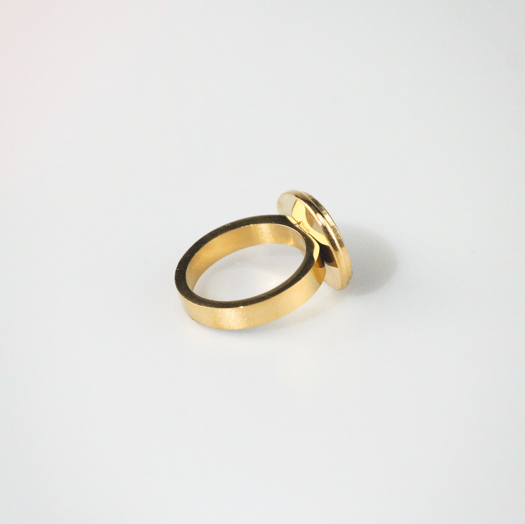 Mother of Pearl Statement Signet Ring