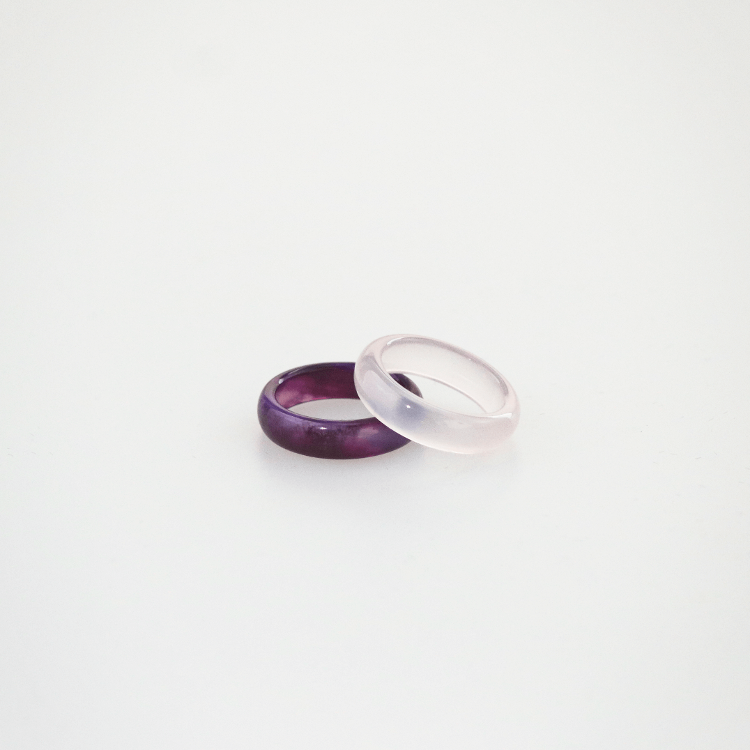 Purple Jade Band Ring