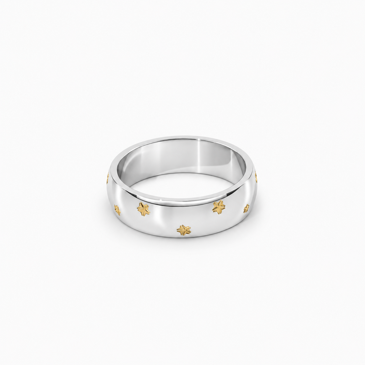 Silver Starburst Band Ring