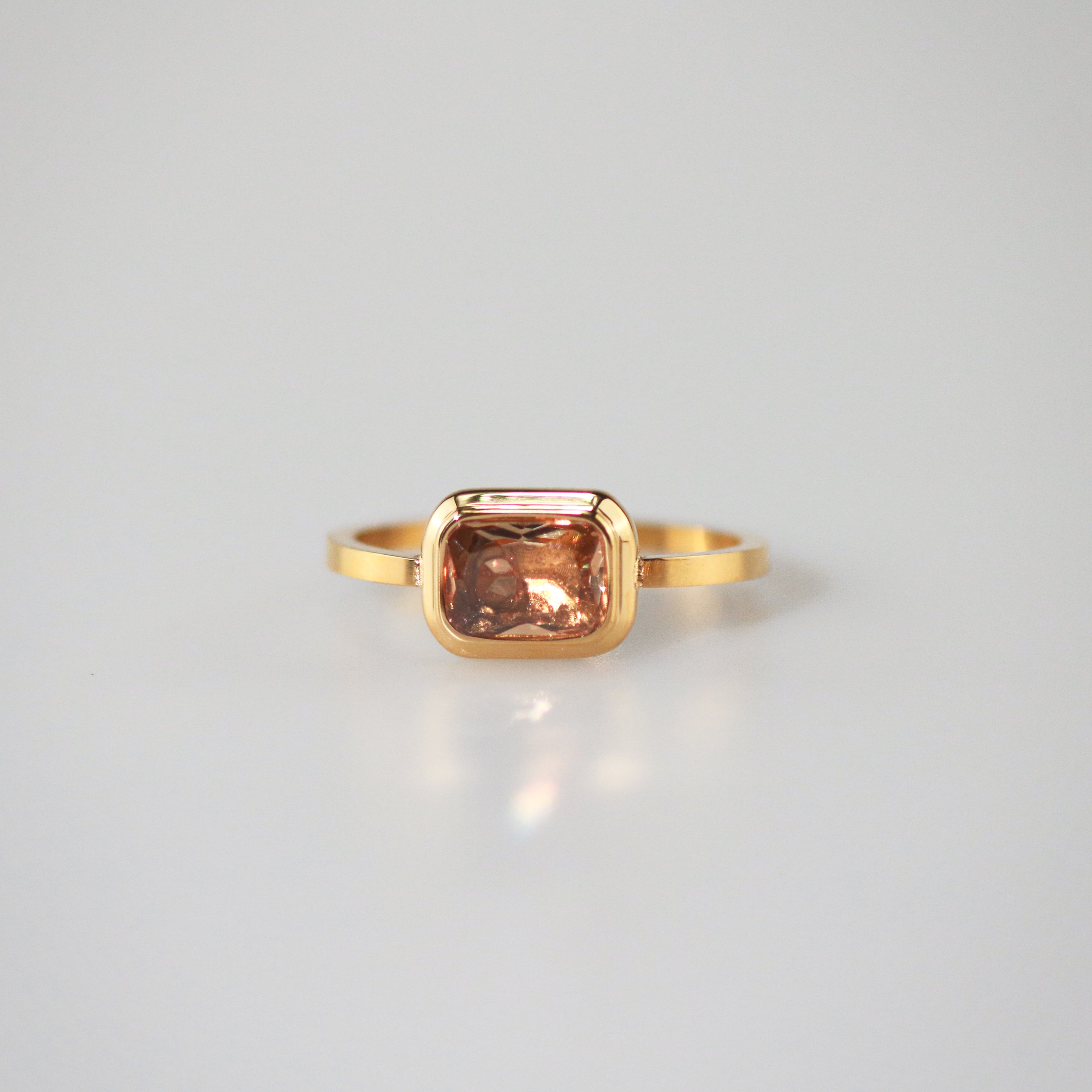 Meideya Jewelry Square Honey Quartz Ring