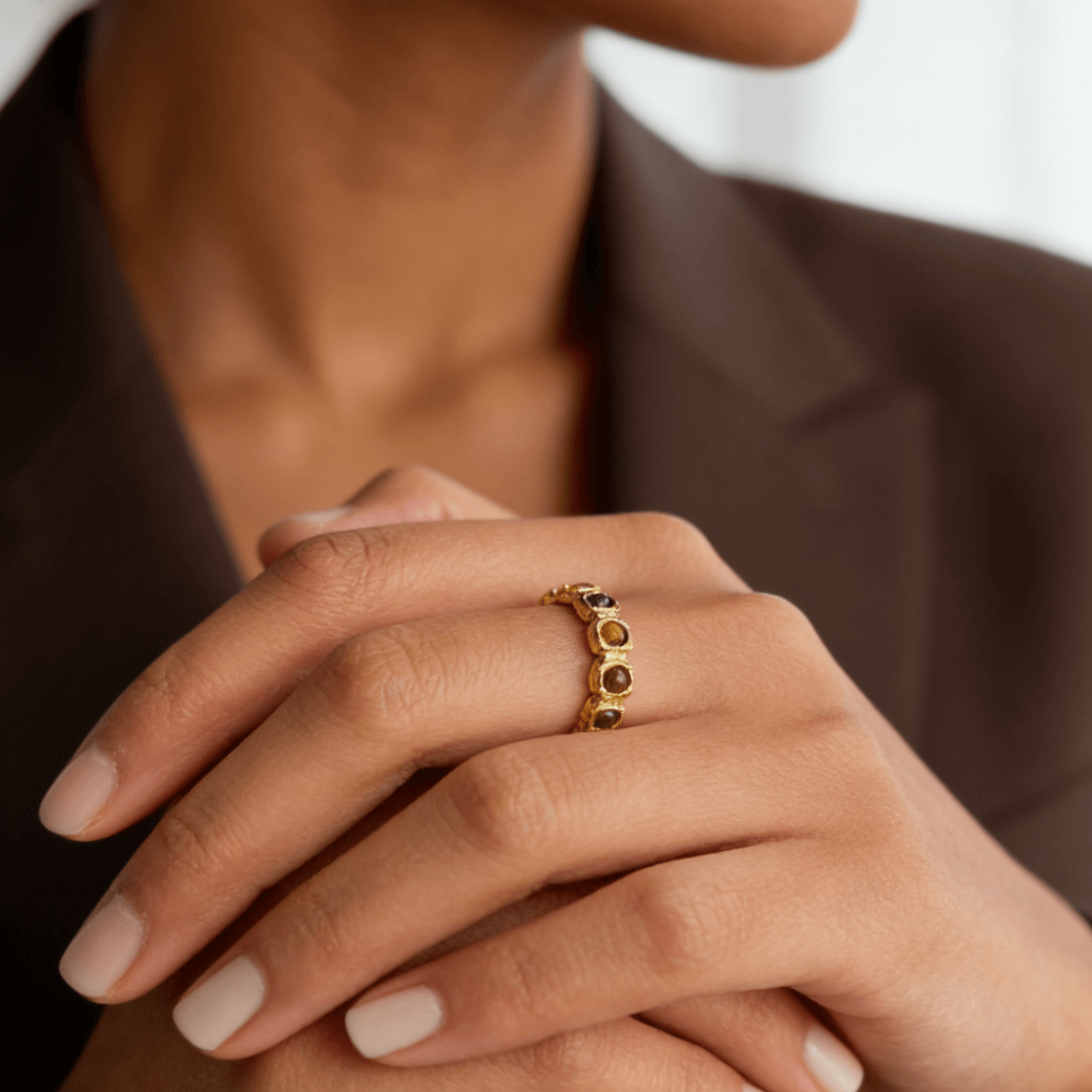 Tiger's Eye Cuff Ring