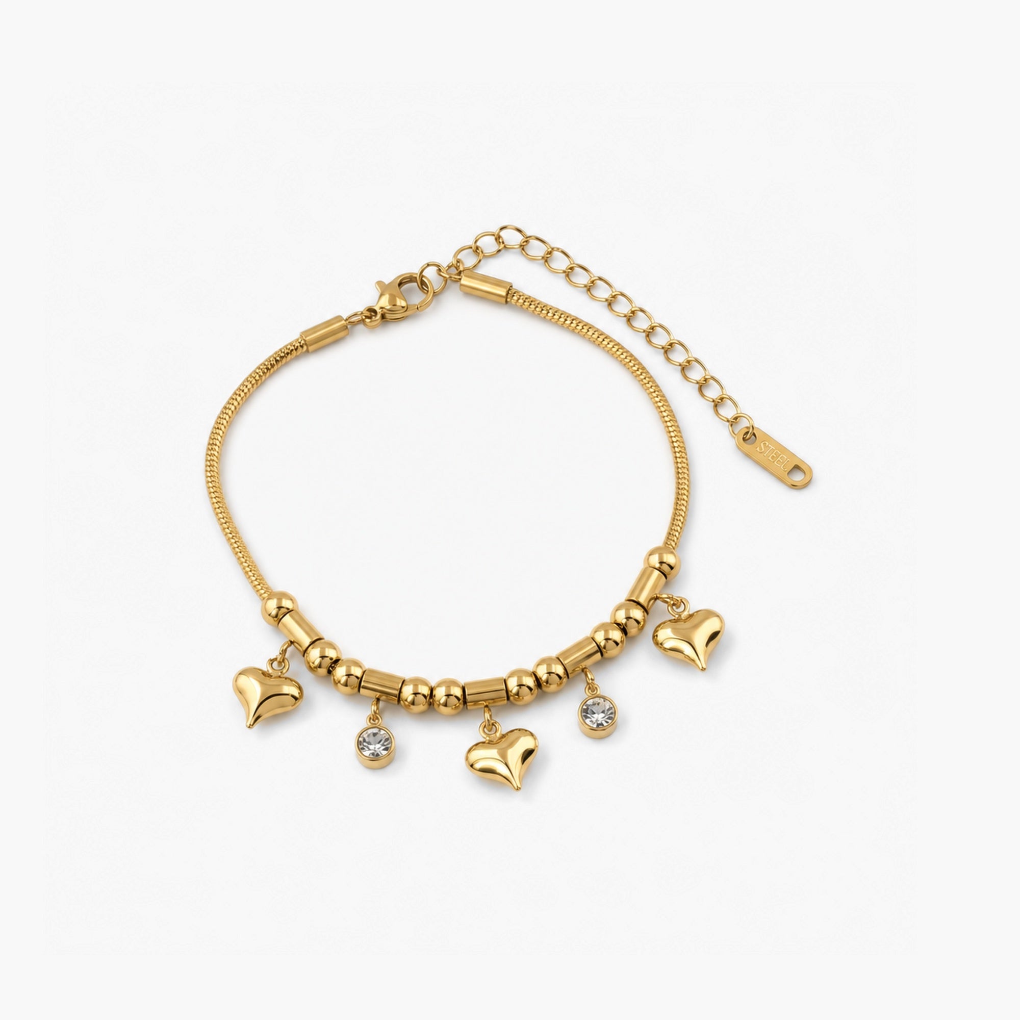 Triple Hearts Charm Bracelet