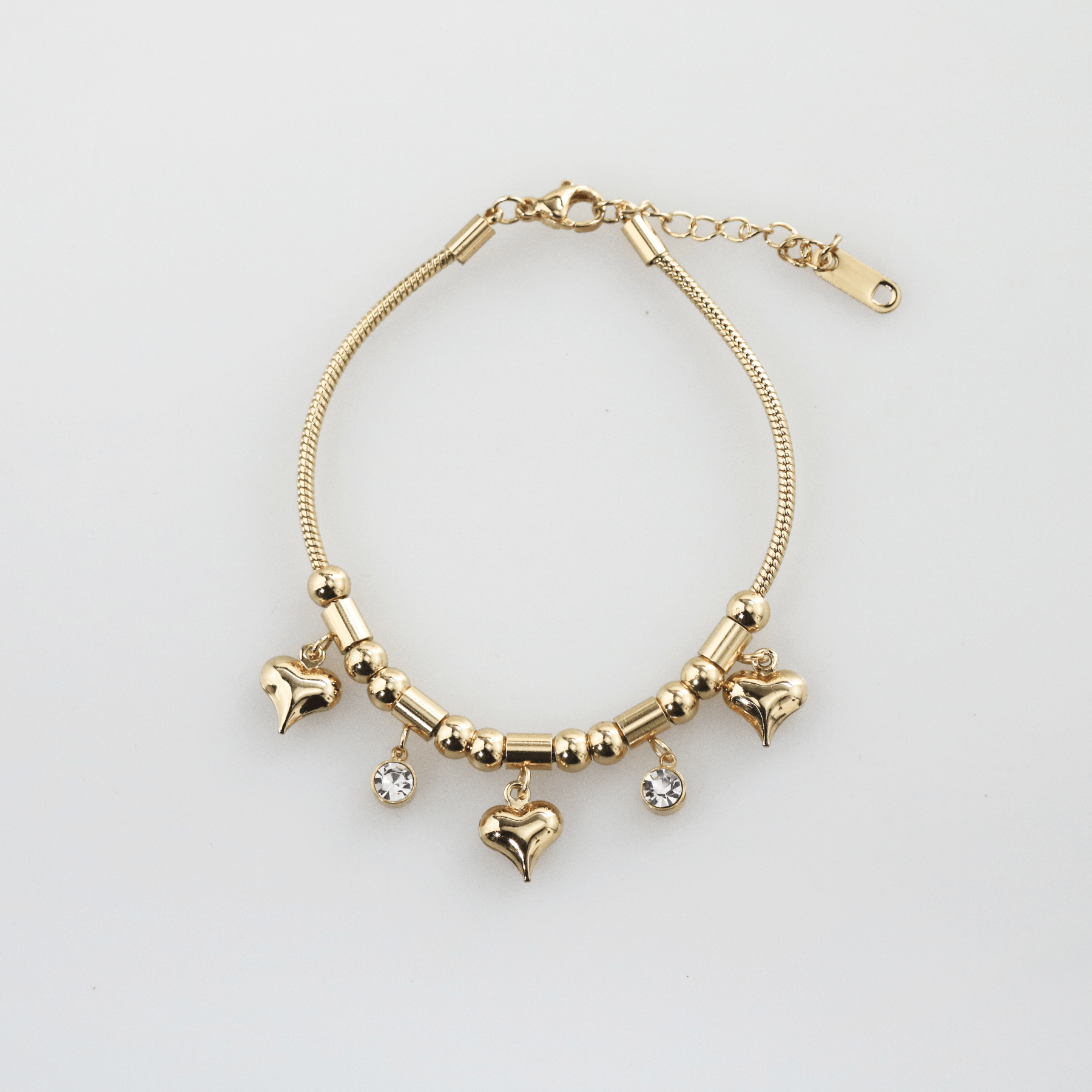Triple Hearts Charm Bracelet