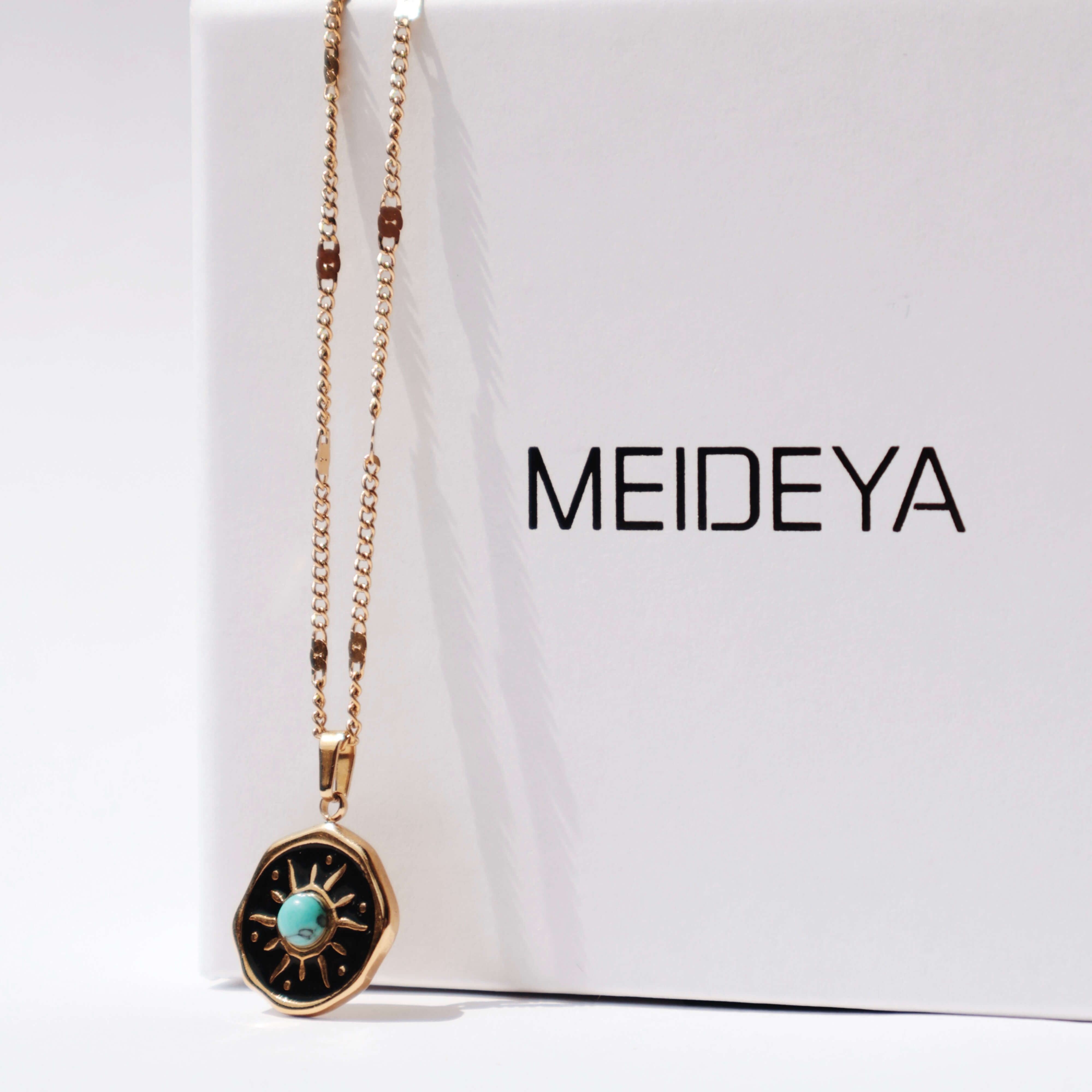 Turquoise Sun Medallion Necklace