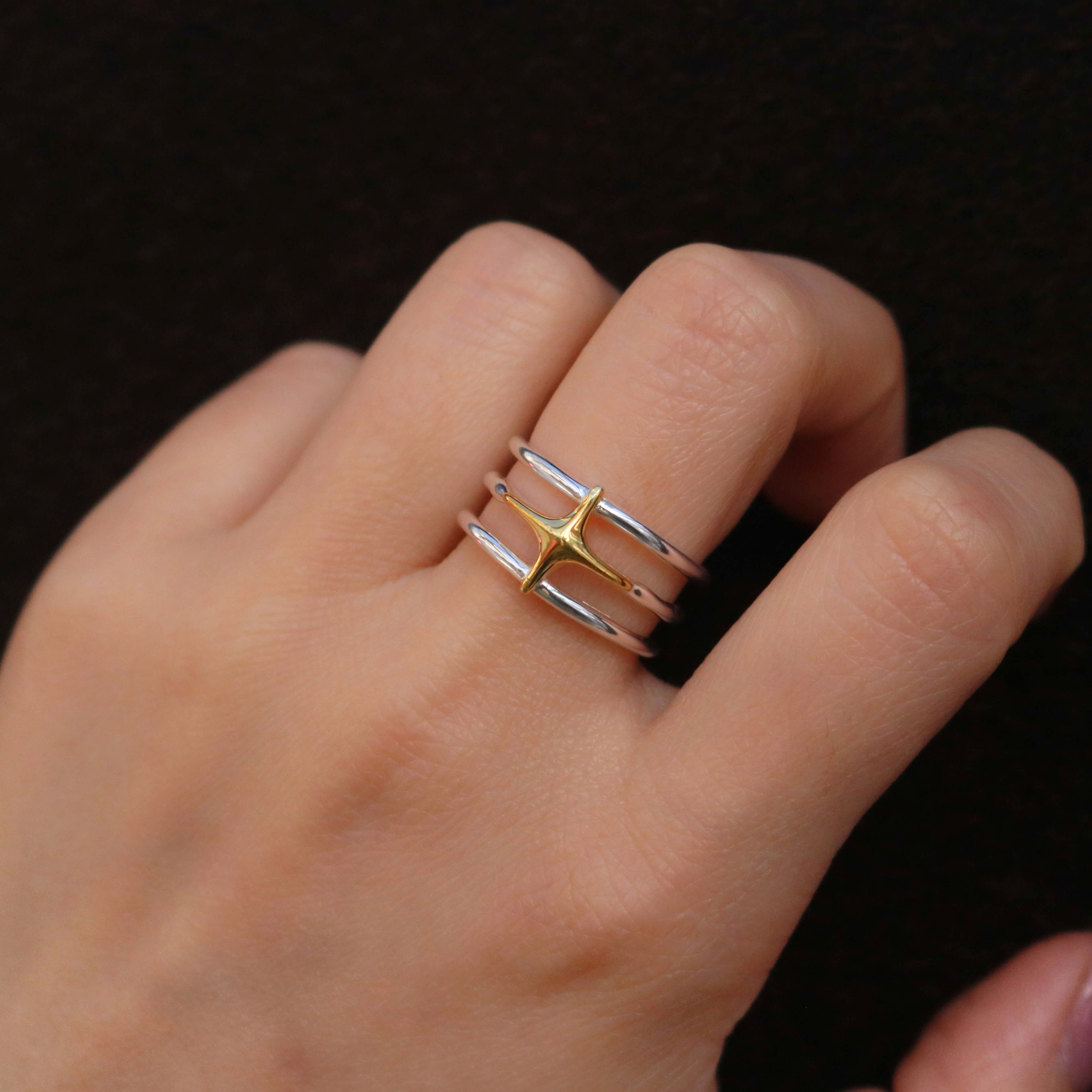 Meideya Jewelry mixed color star ring